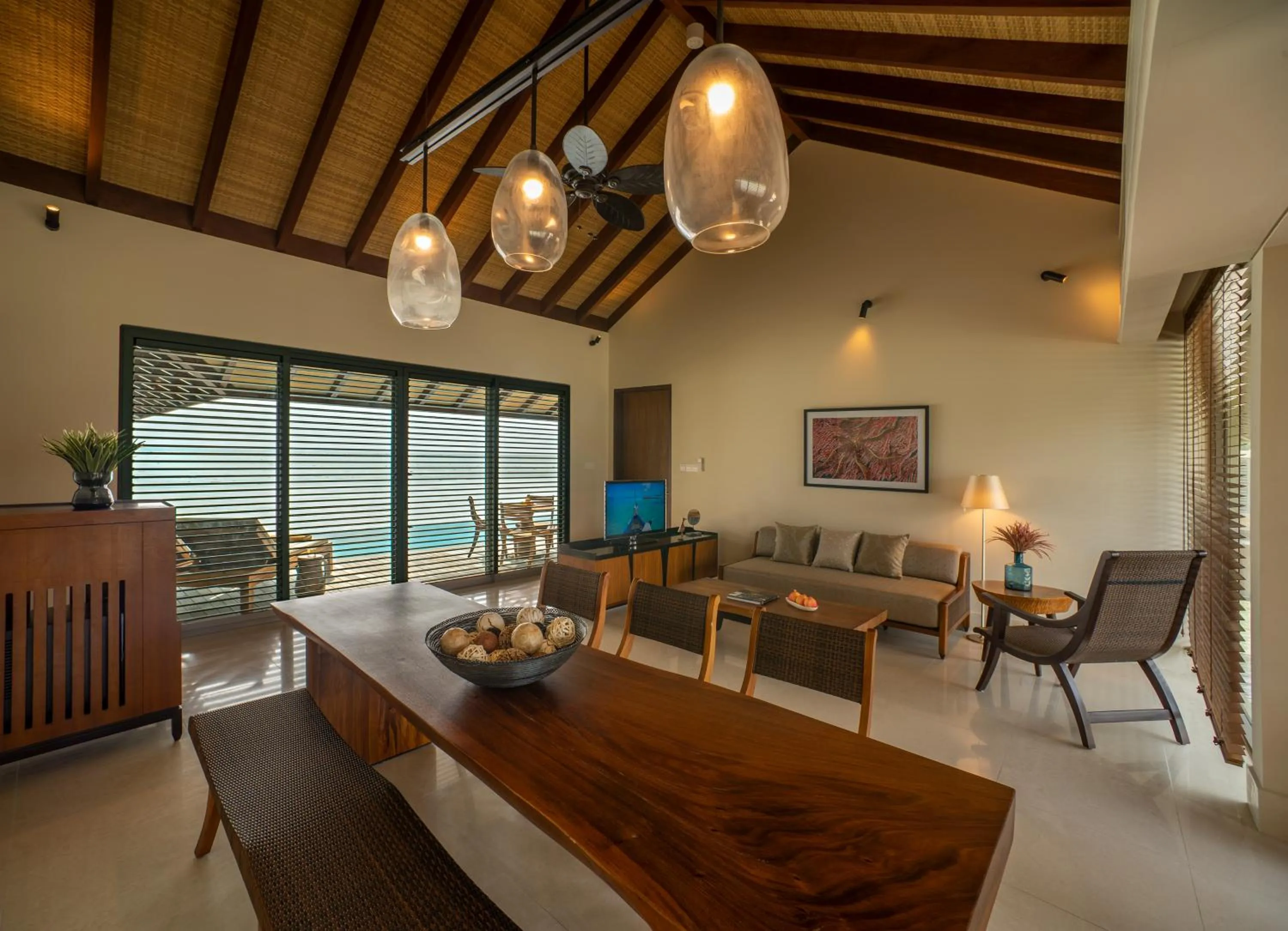 Living room in The Residence Maldives at Dhigurah