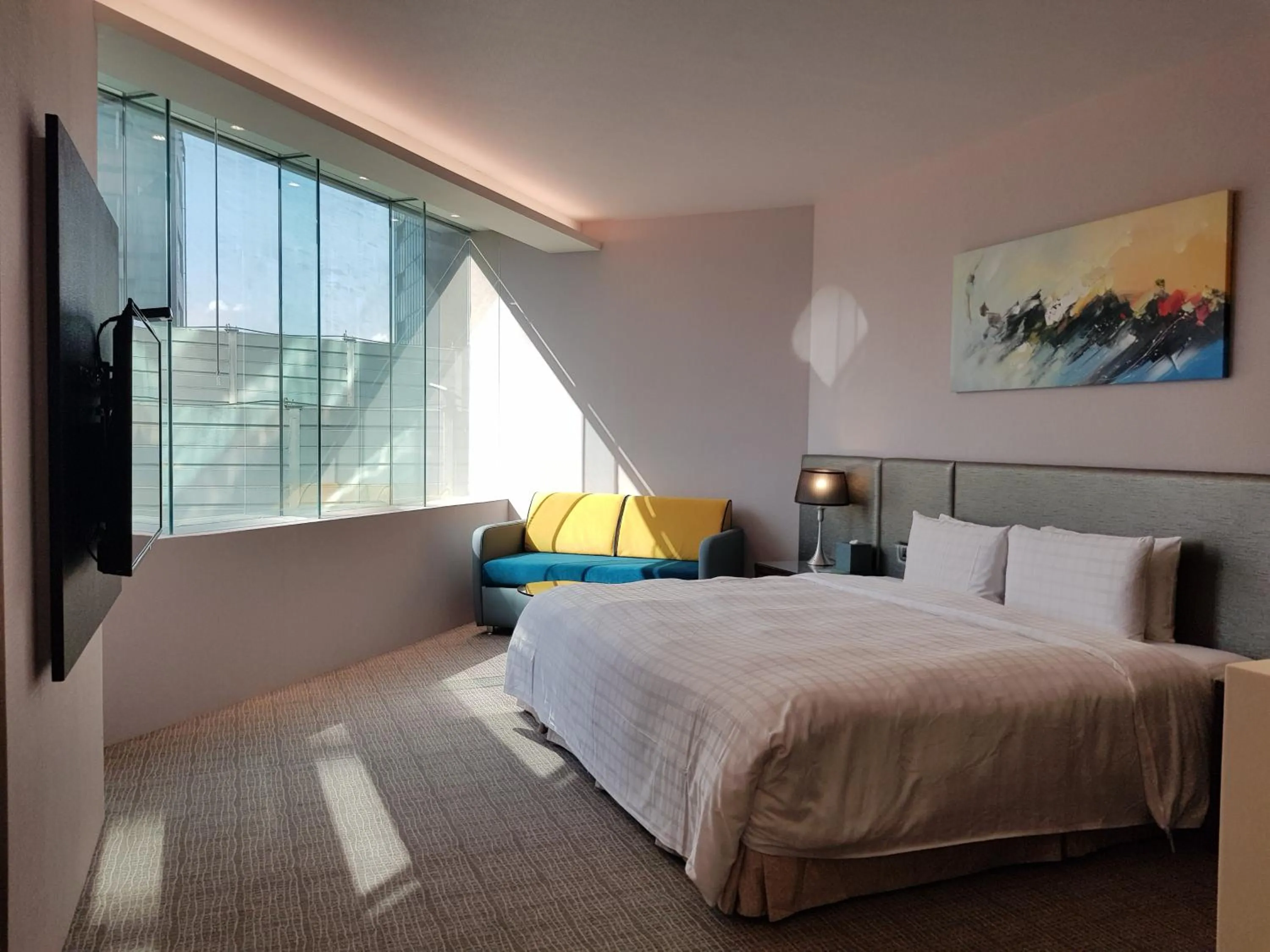 Bed in Hotel Geight Taipei