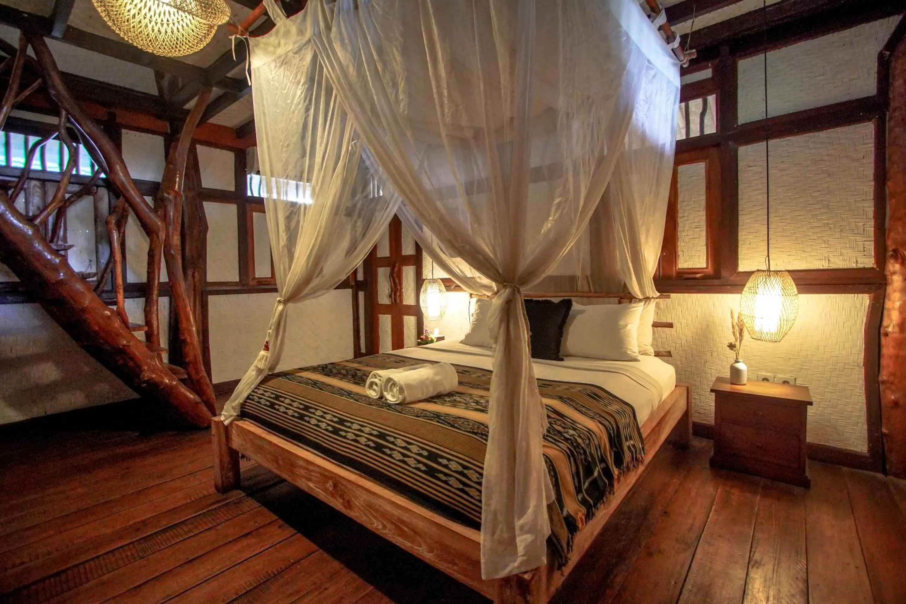 Bedroom, Bed in The Calmtree Bungalows