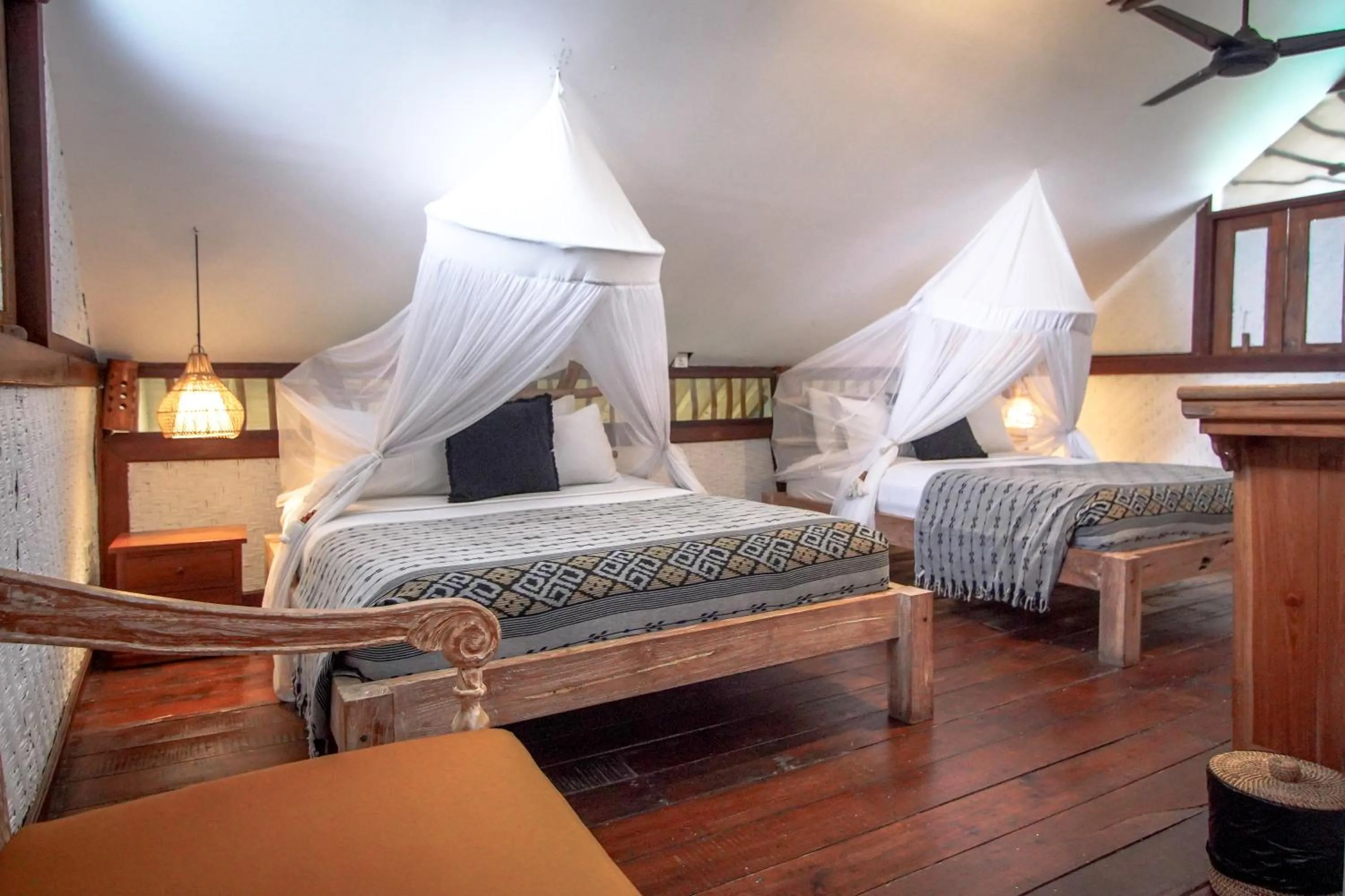 Bed in The Calmtree Bungalows