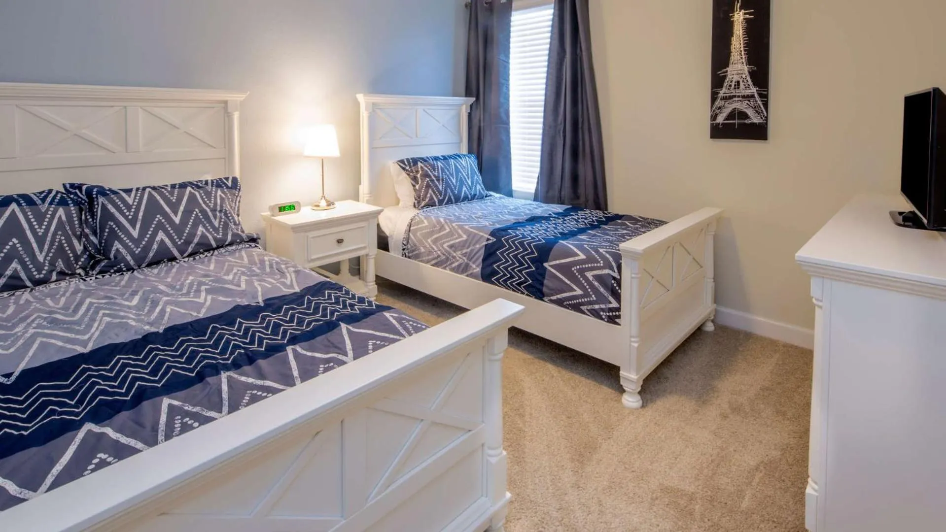 Bedroom, Bed in Mickeys Hideaway - 5 bed ChampionsGate pool home