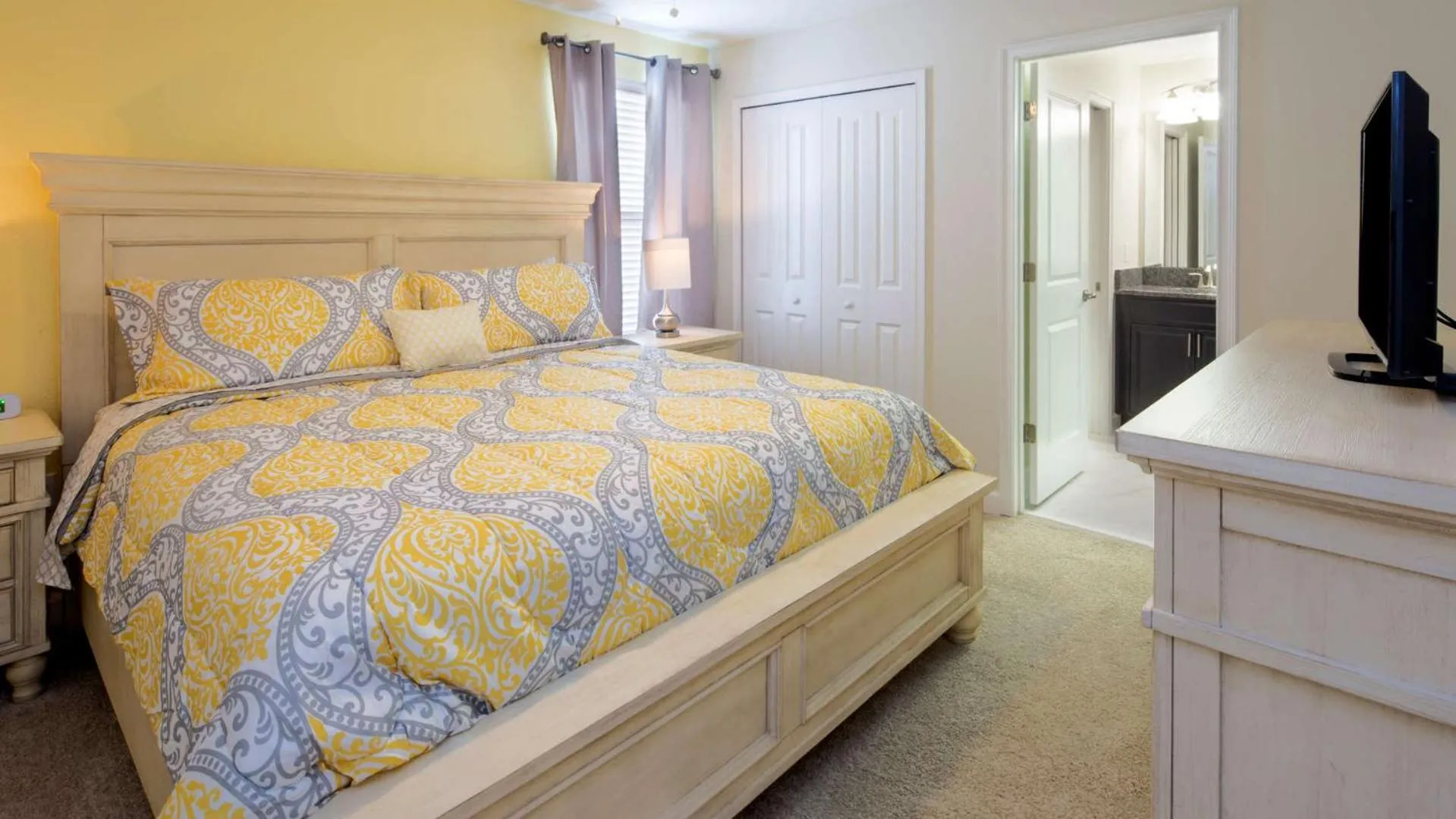 Bedroom, Bed in Mickeys Hideaway - 5 bed ChampionsGate pool home