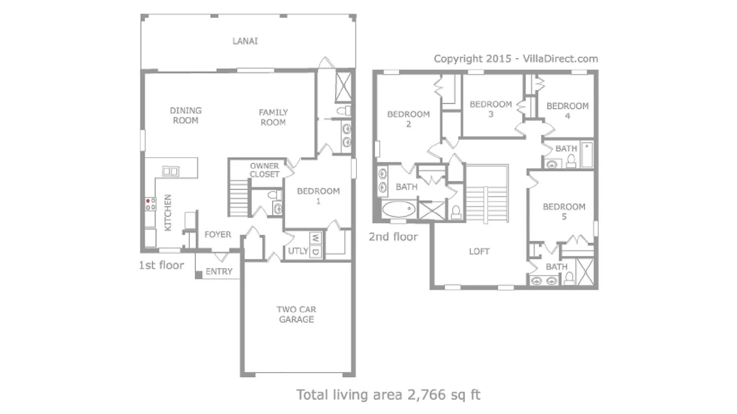 Floor plan in Mickeys Hideaway - 5 bed ChampionsGate pool home