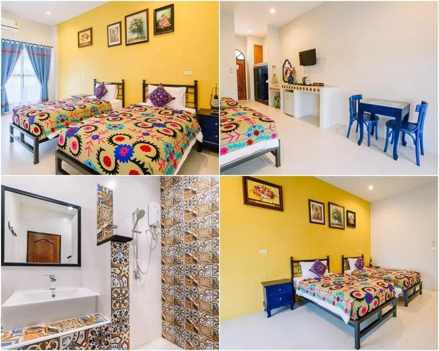 Bed in La Reina Maroc Hotel ปากช่อง เขาใหญ่