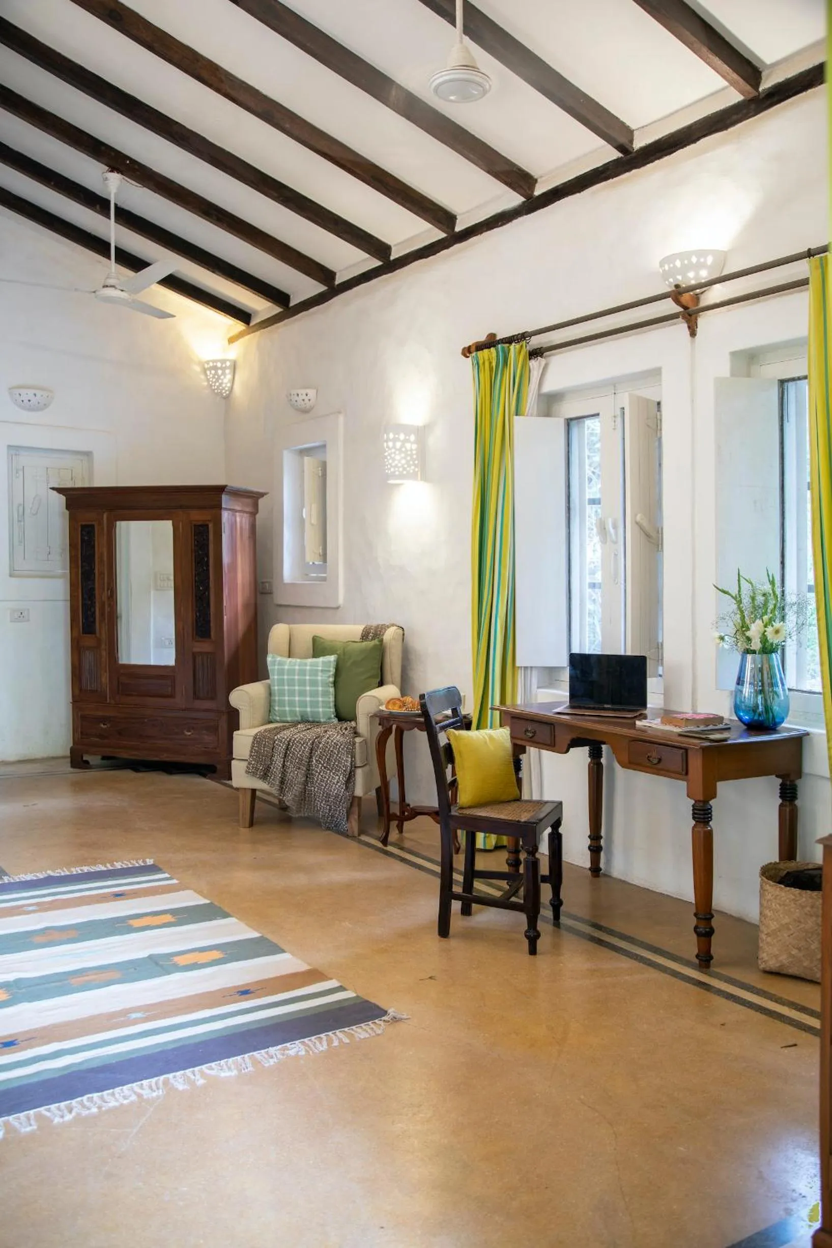 Seating area, Bed in Wildflower Villas - All Villa Hotel, Family Run