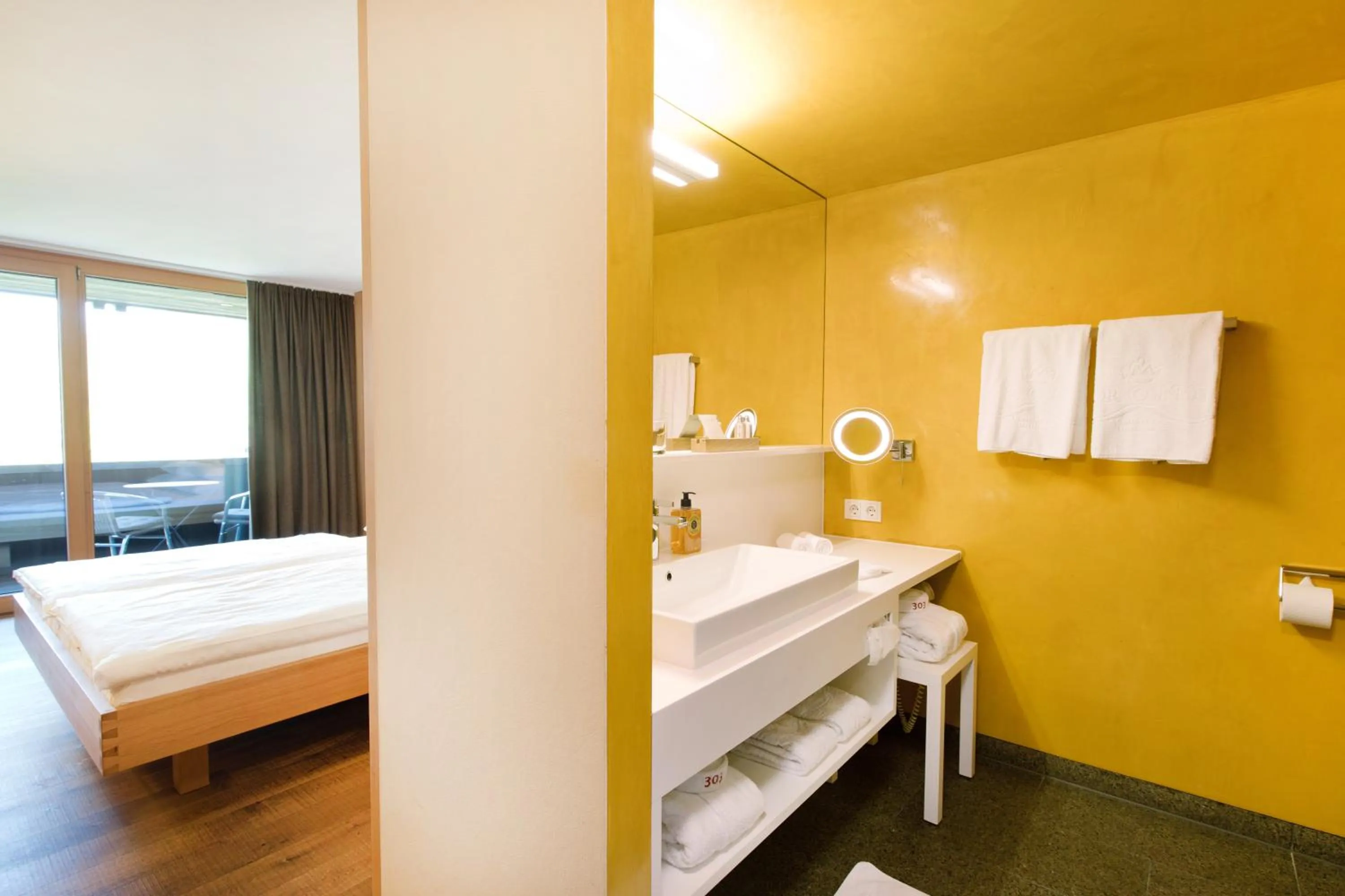 Bathroom, Bed in Krone Hittisau - Hotel & Restaurant im Bregenzerwald