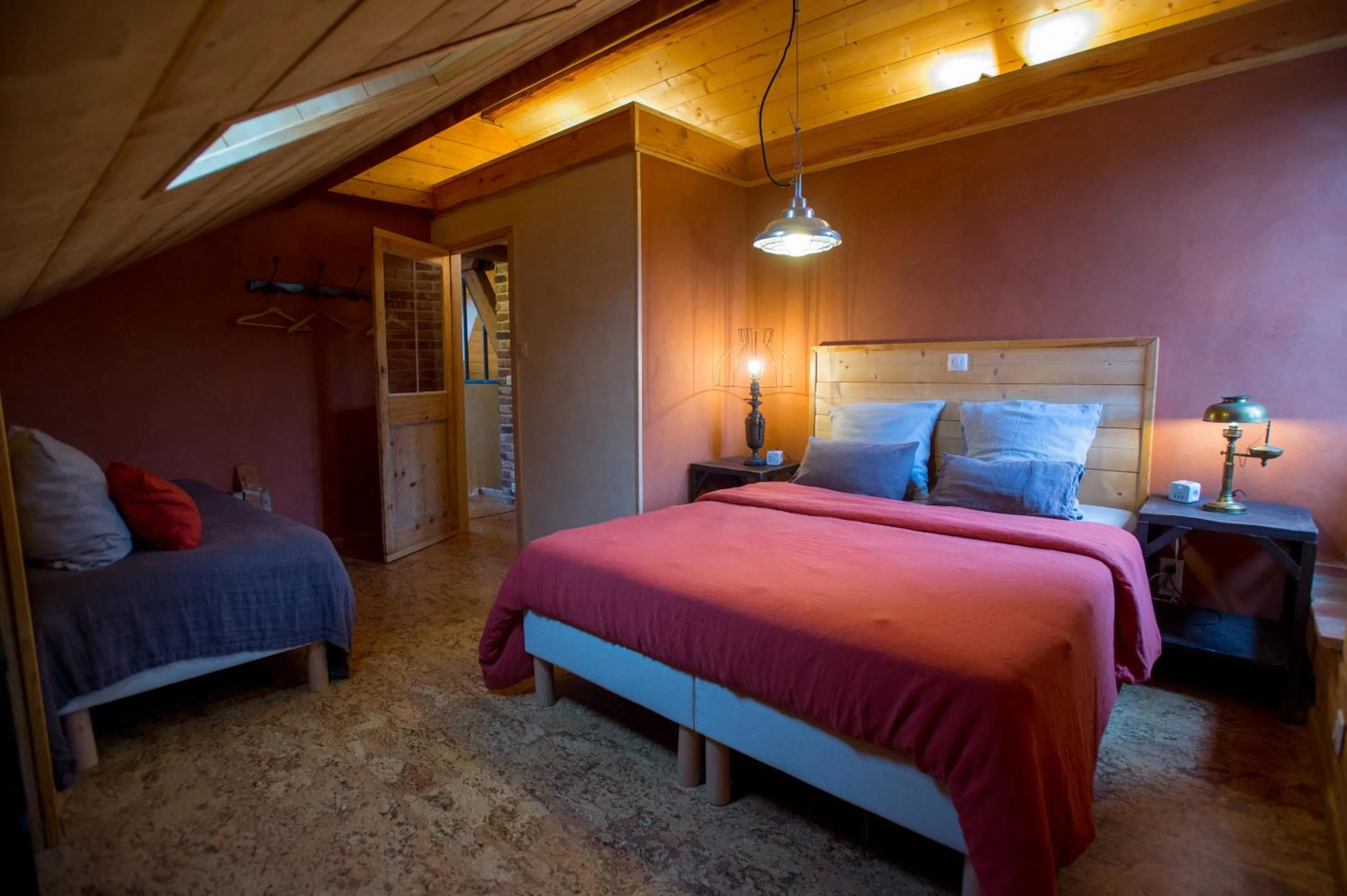 Bed in Le Rêve d'Aghon Chambres et Restaurant