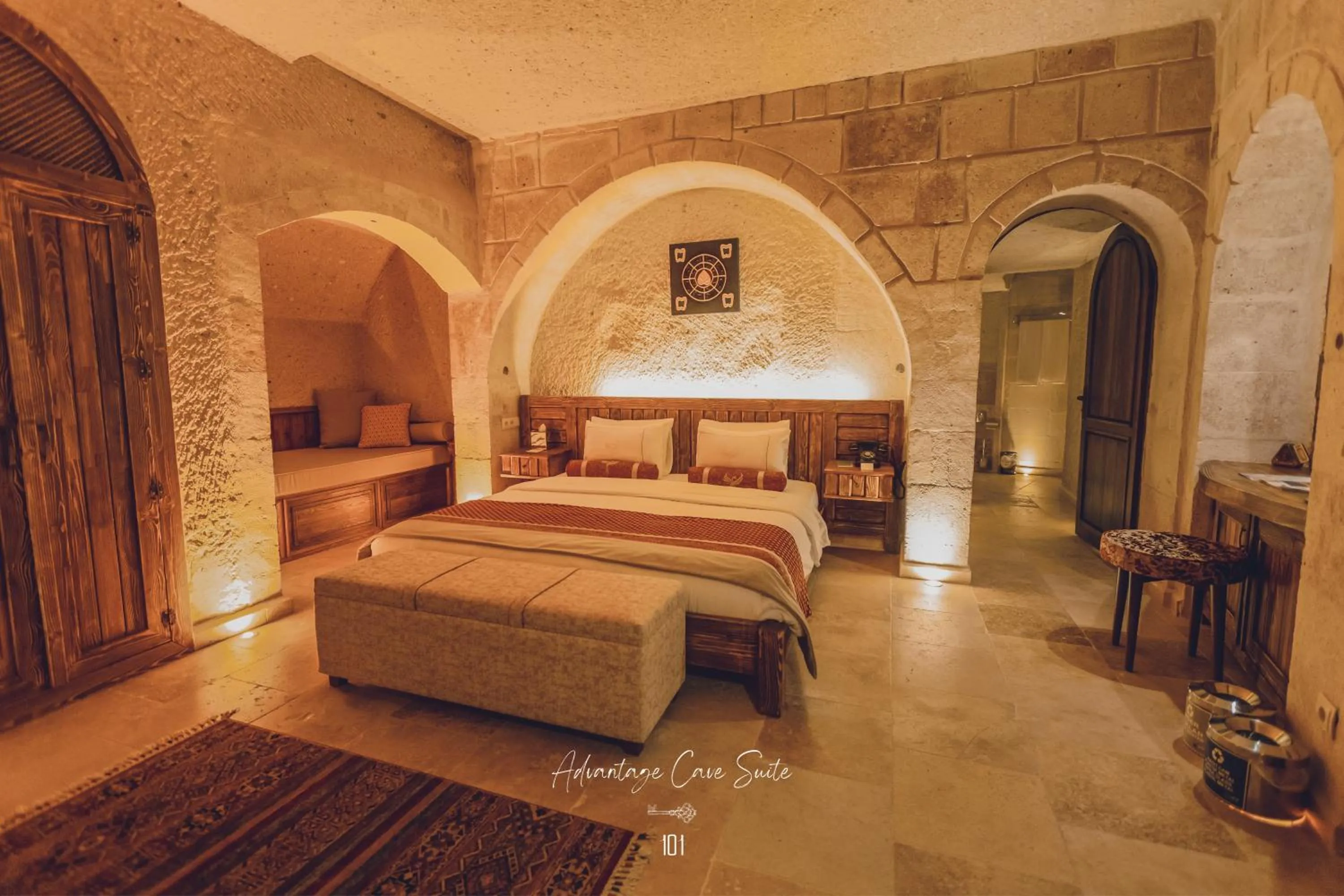 Bed in Nino Cave Suites