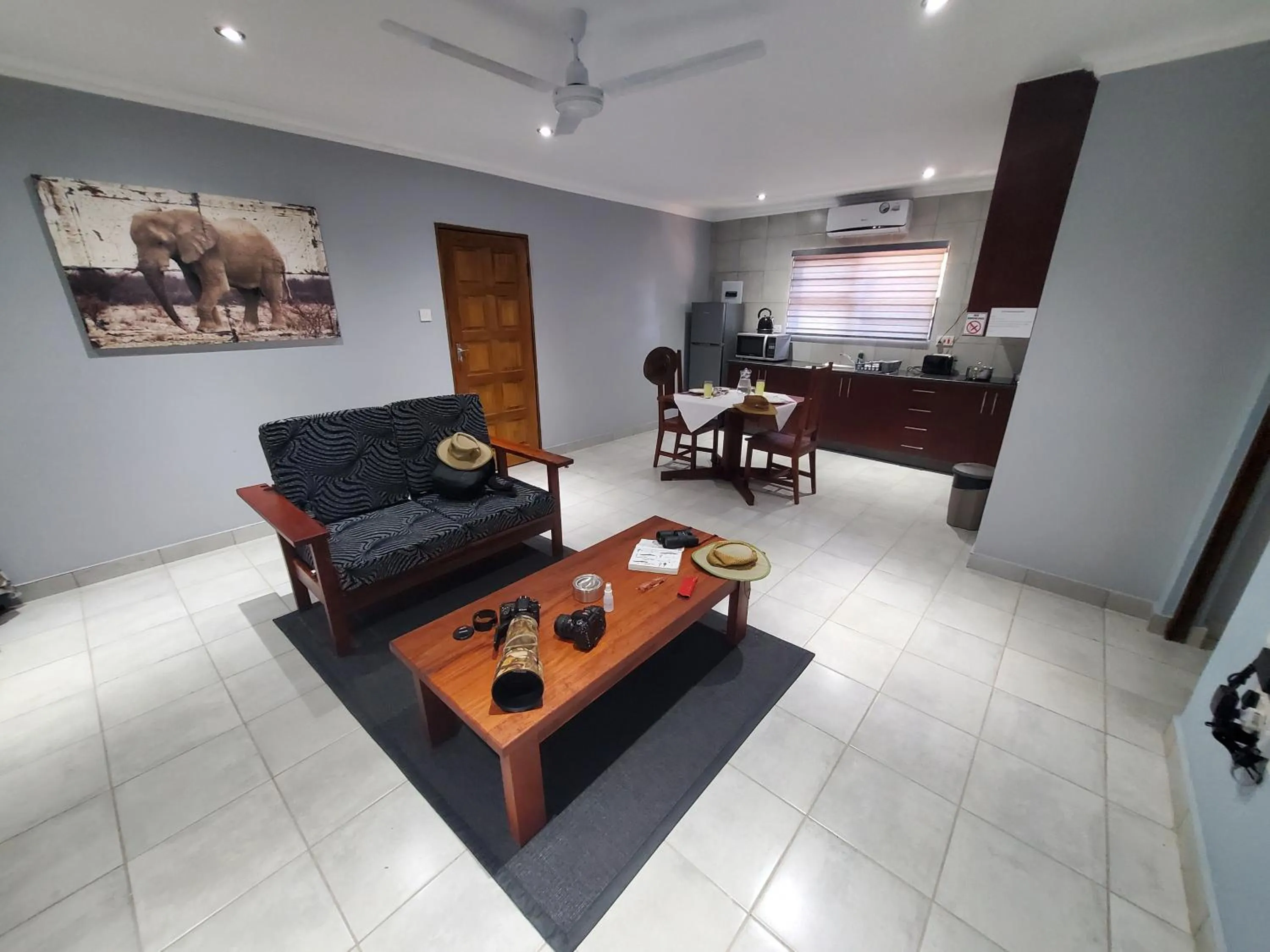 Seating area in Tlou Safari Lodge