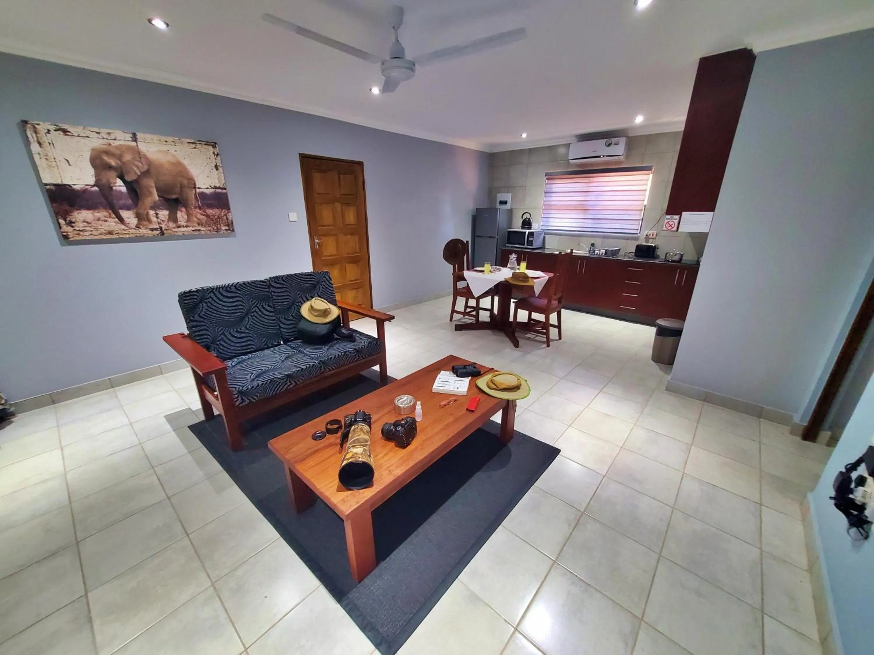 Seating area in Tlou Safari Lodge