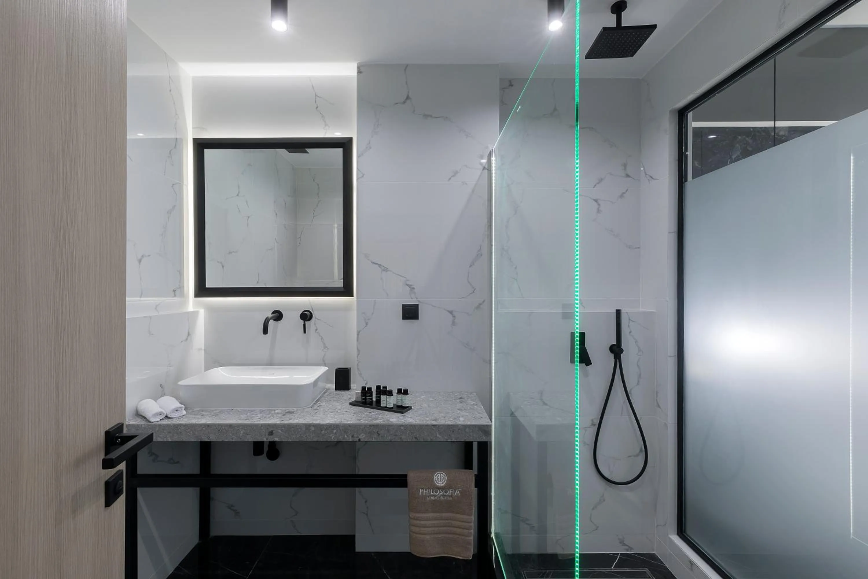 Shower in Philosofia Athens Suites