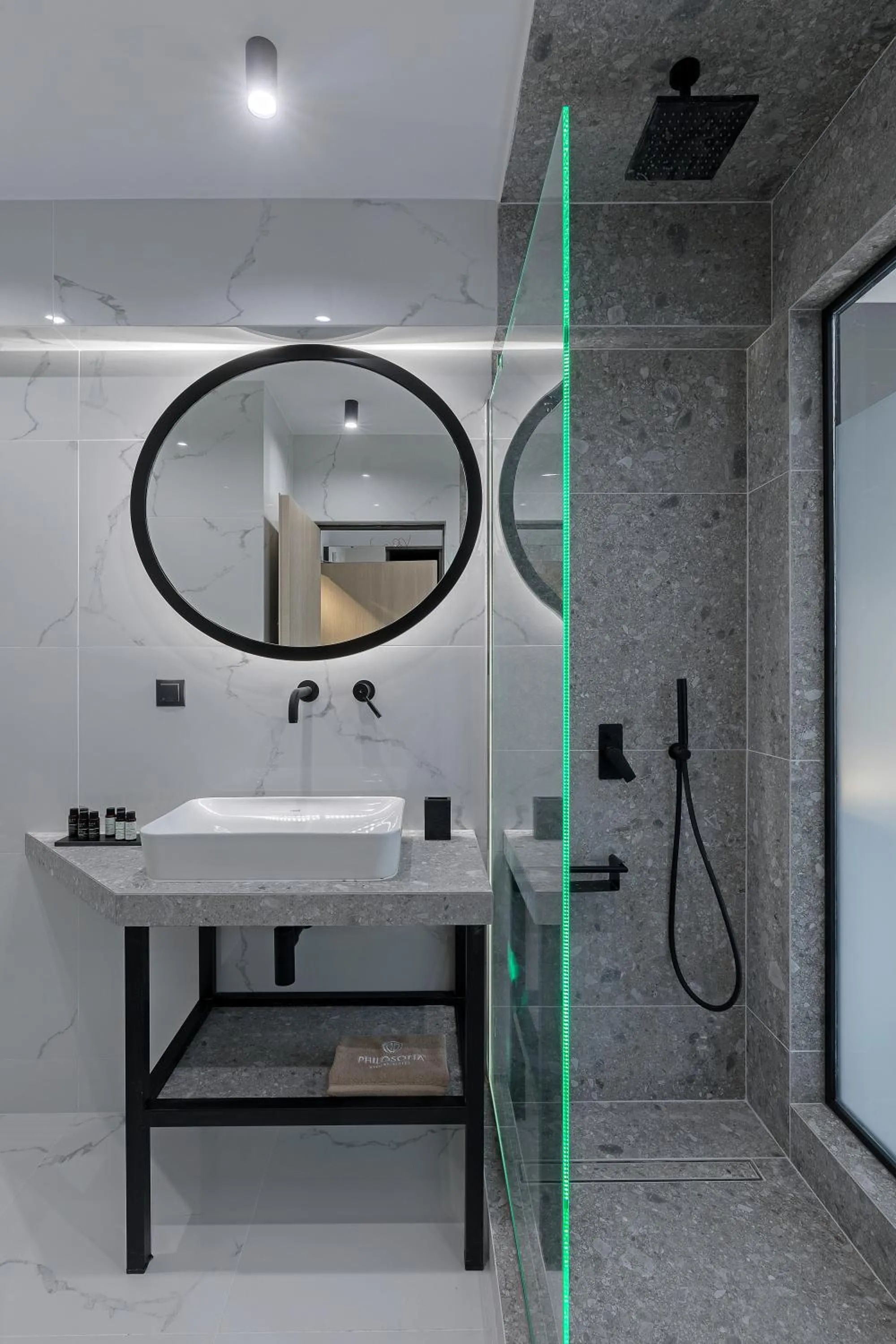 Shower in Philosofia Athens Suites