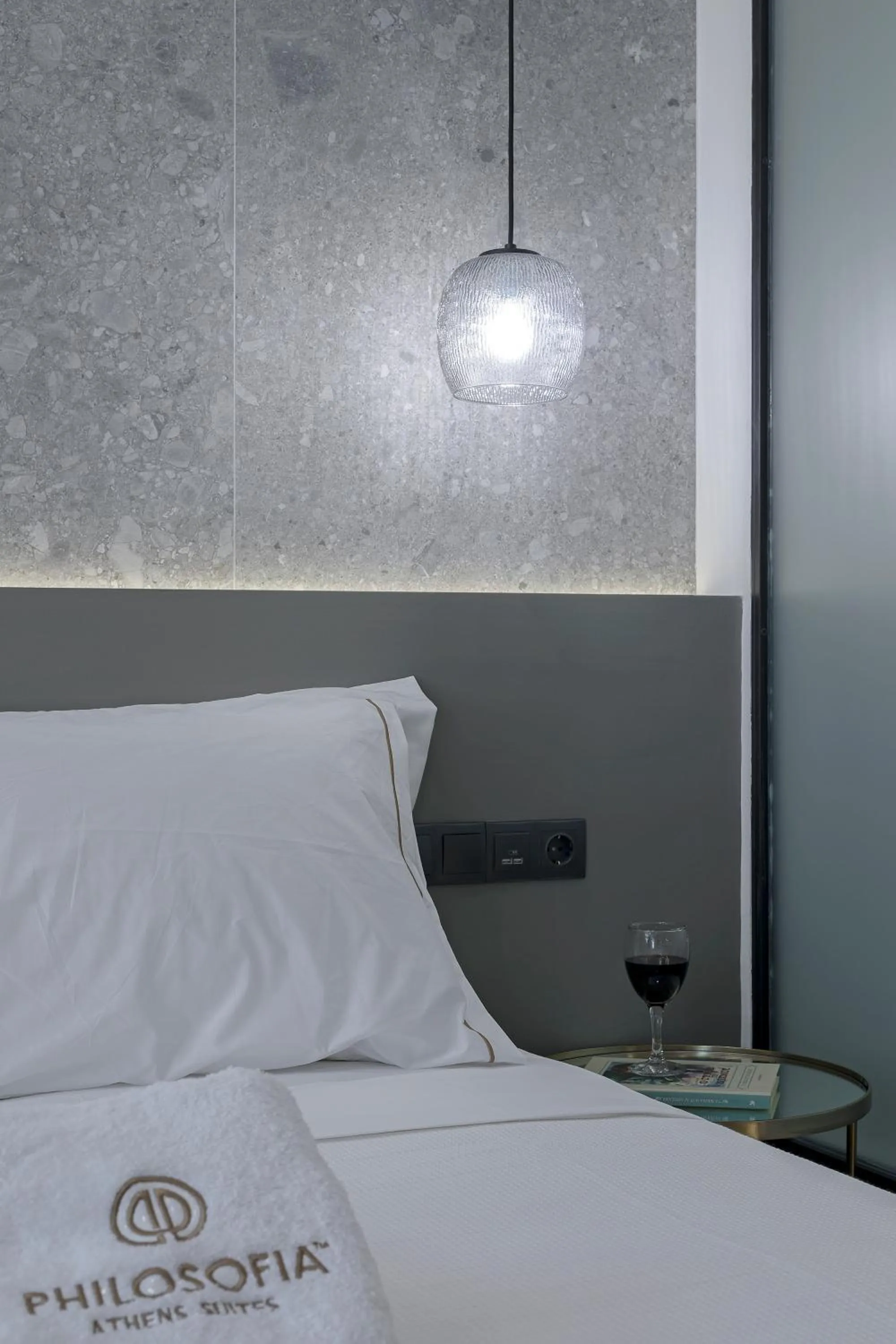 Decorative detail, Bed in Philosofia Athens Suites