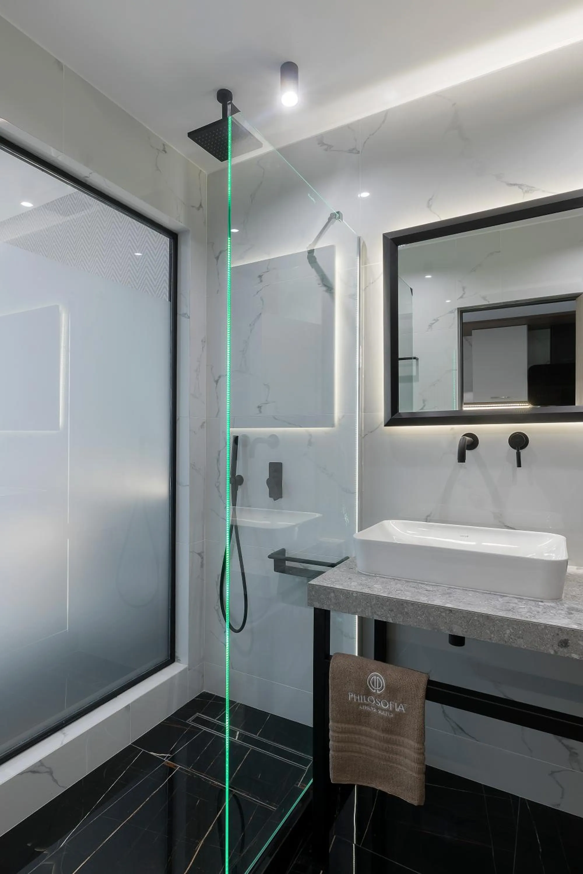 Shower in Philosofia Athens Suites