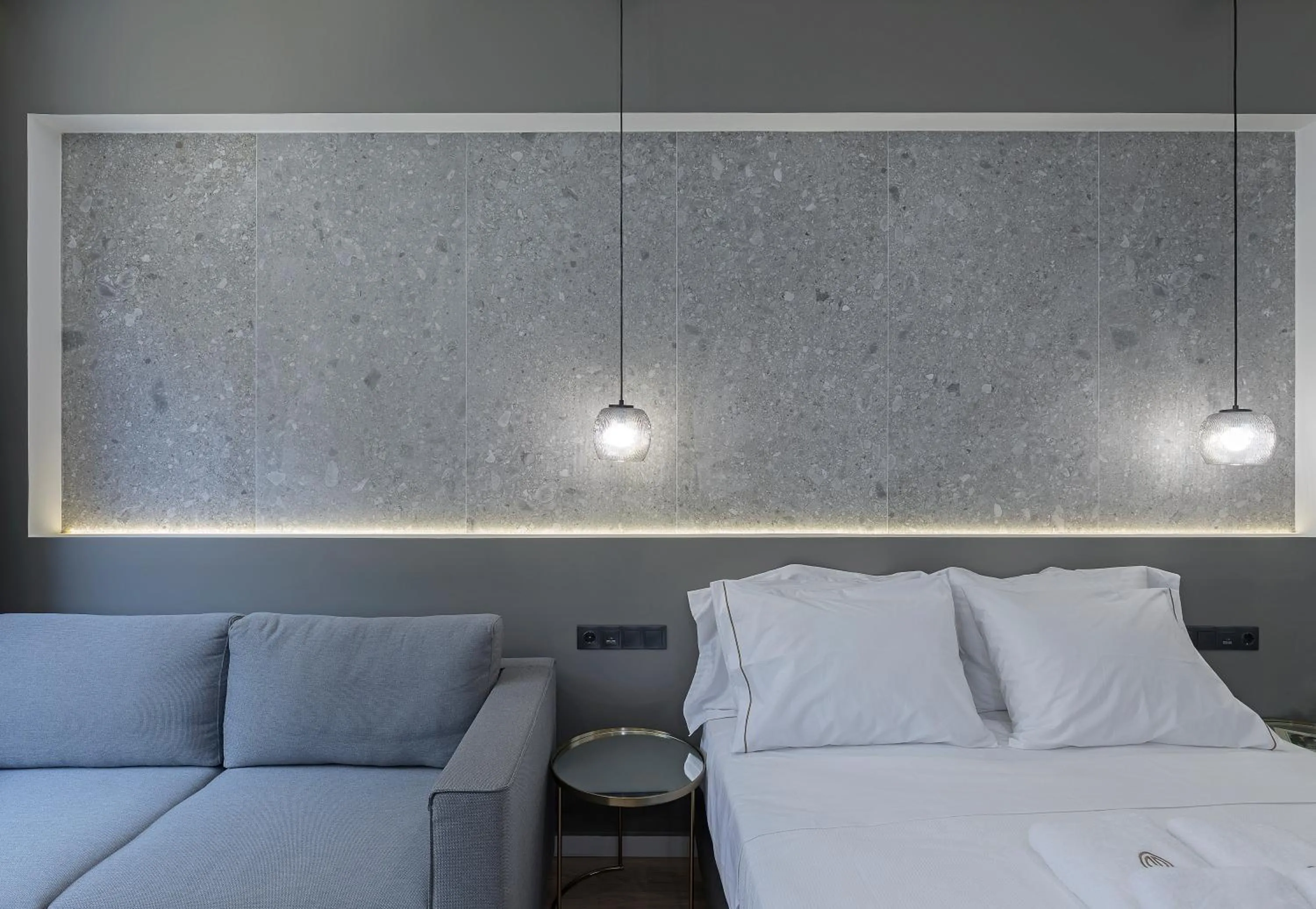 Bed in Philosofia Athens Suites