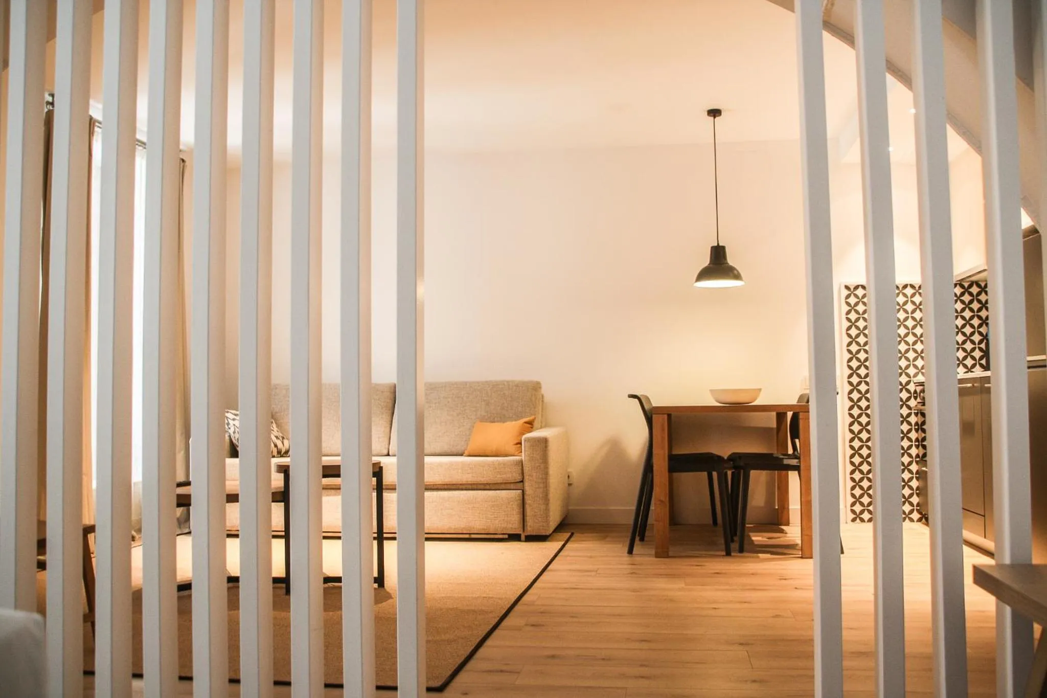 Living room in Port Plaza Apartments