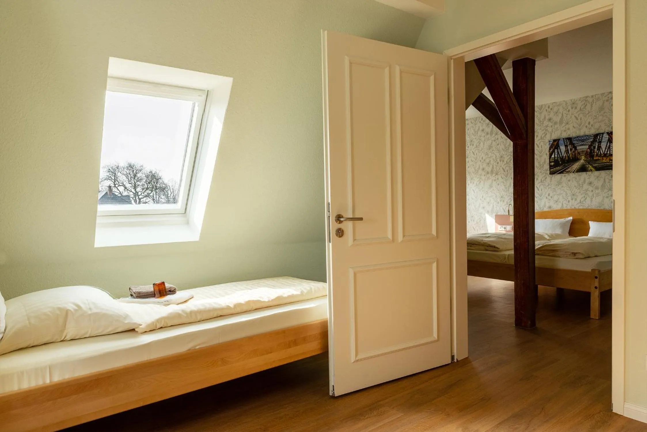 Photo of the whole room, Bed in Hotel Alter Kreisbahnhof