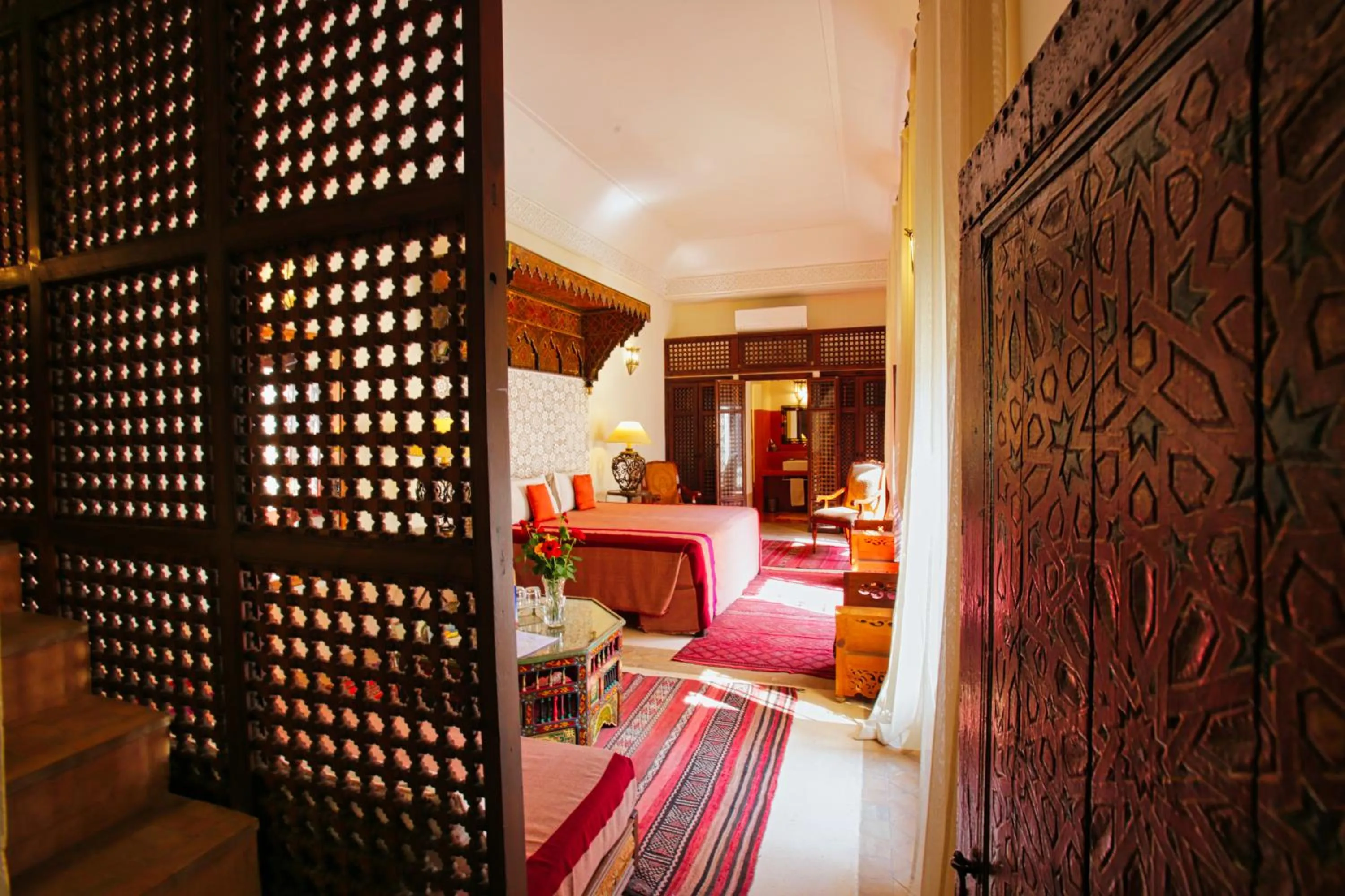 View (from property/room), Bed in Riad du Ciel Marrakech