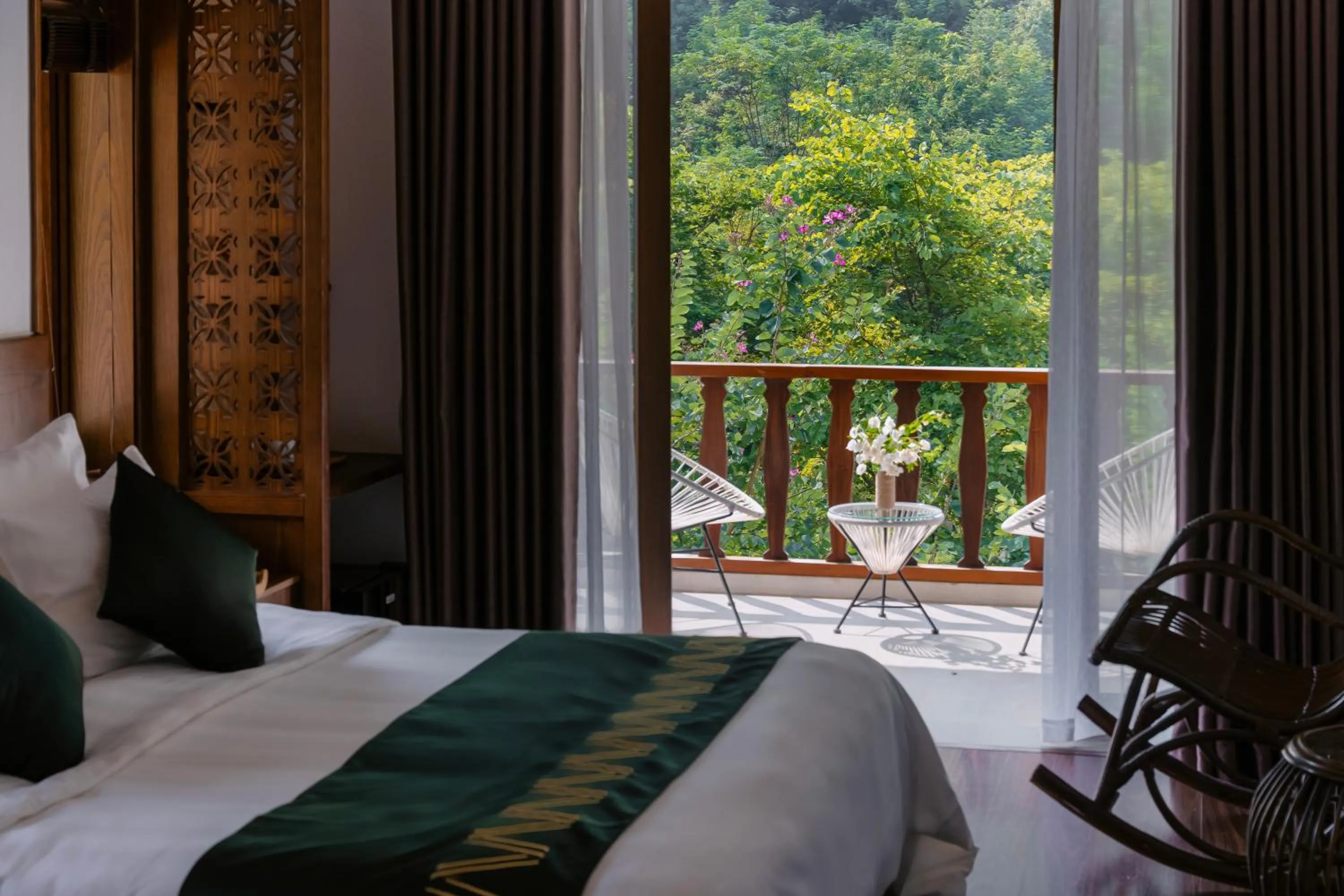Bed in Mai Chau Mountain View Resort