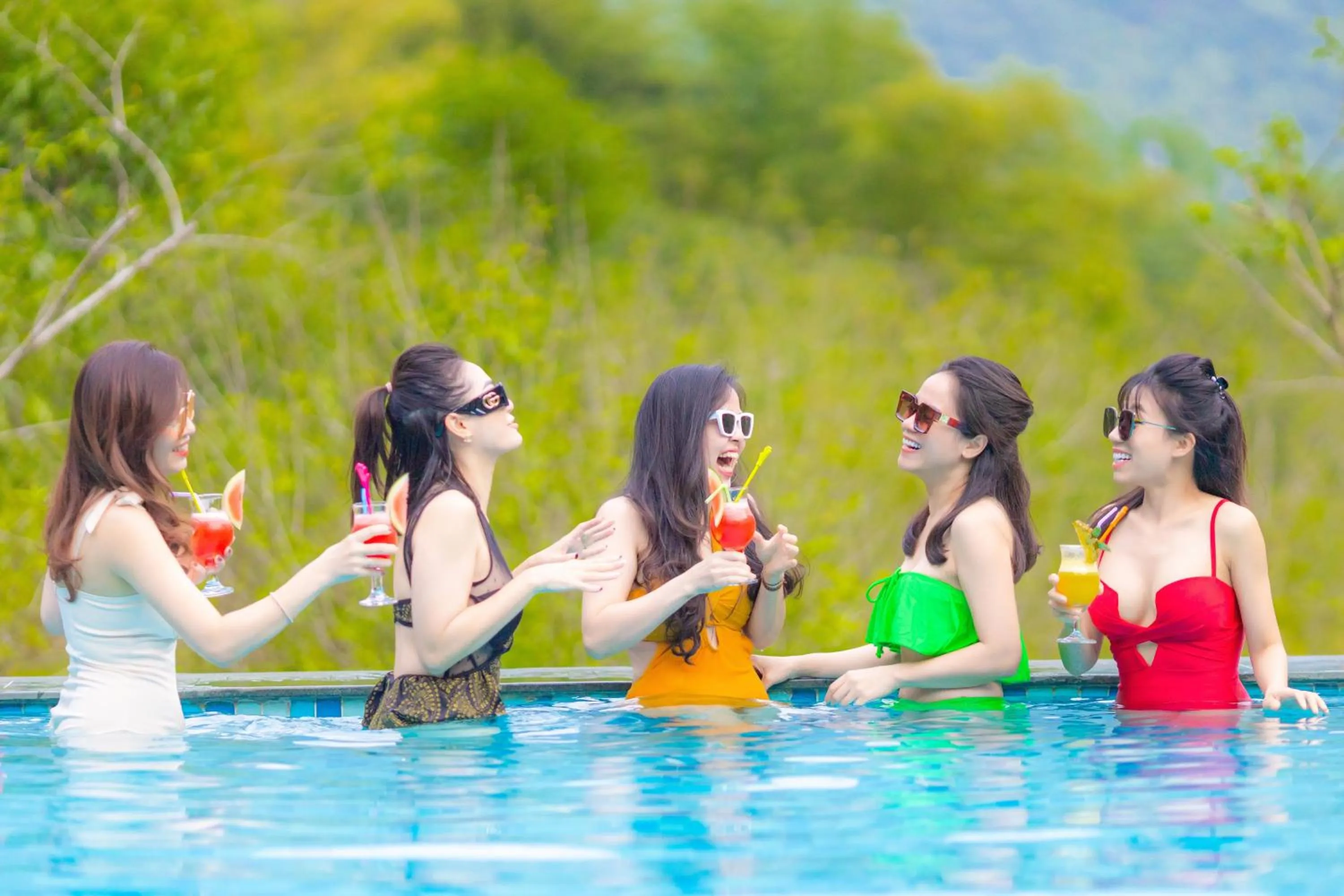 Swimming pool in Mai Chau Mountain View Resort