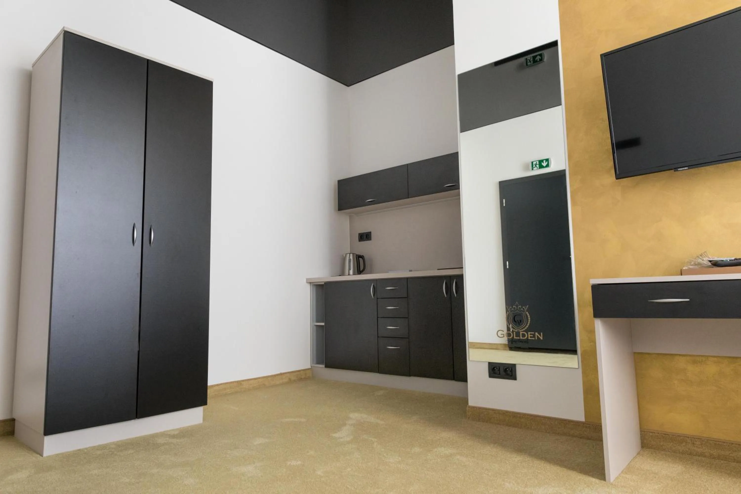 Kitchen or kitchenette in Apart Hotel GOLDEN apartments