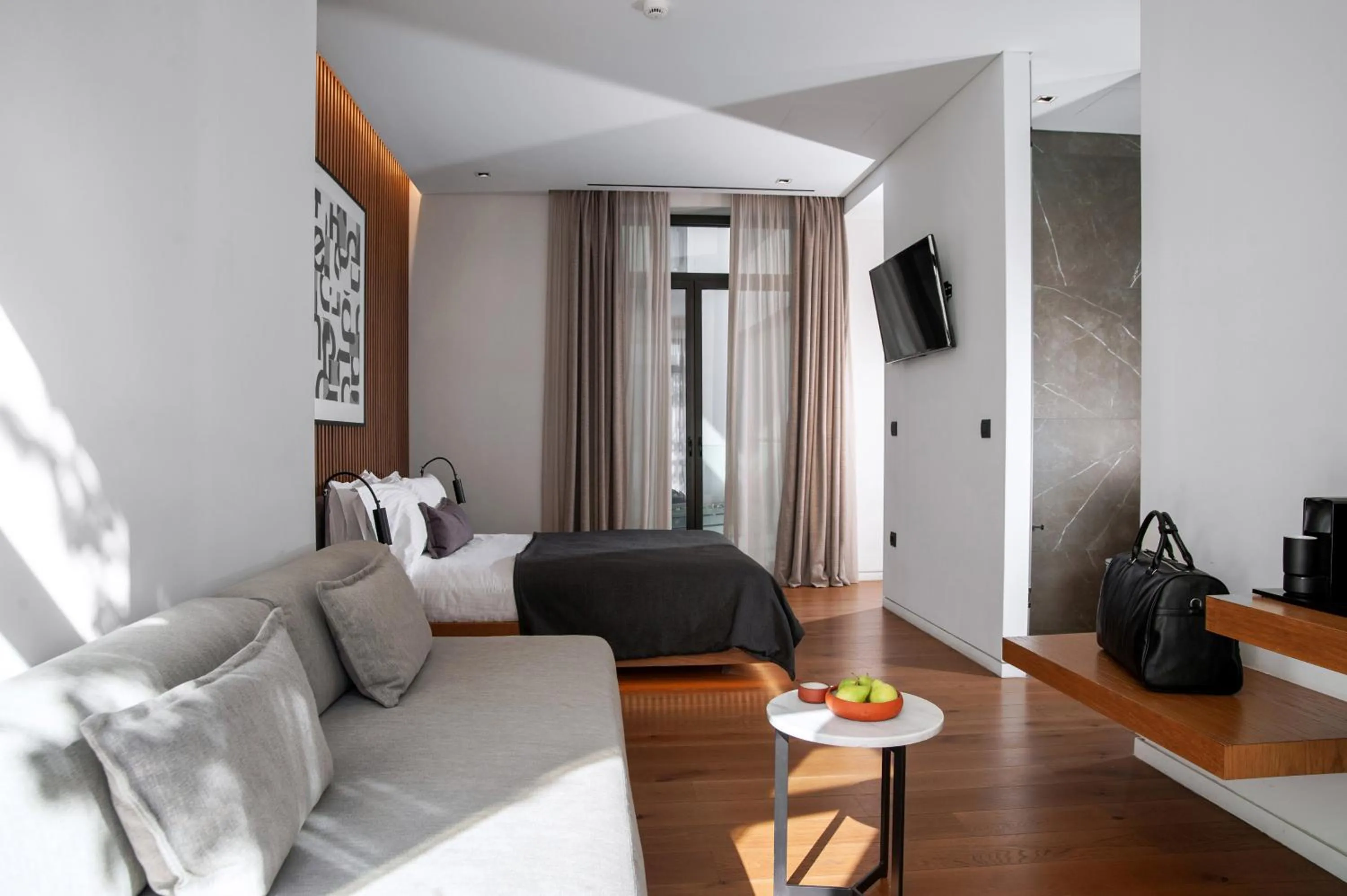 Bed in The Editor Hotel Athens