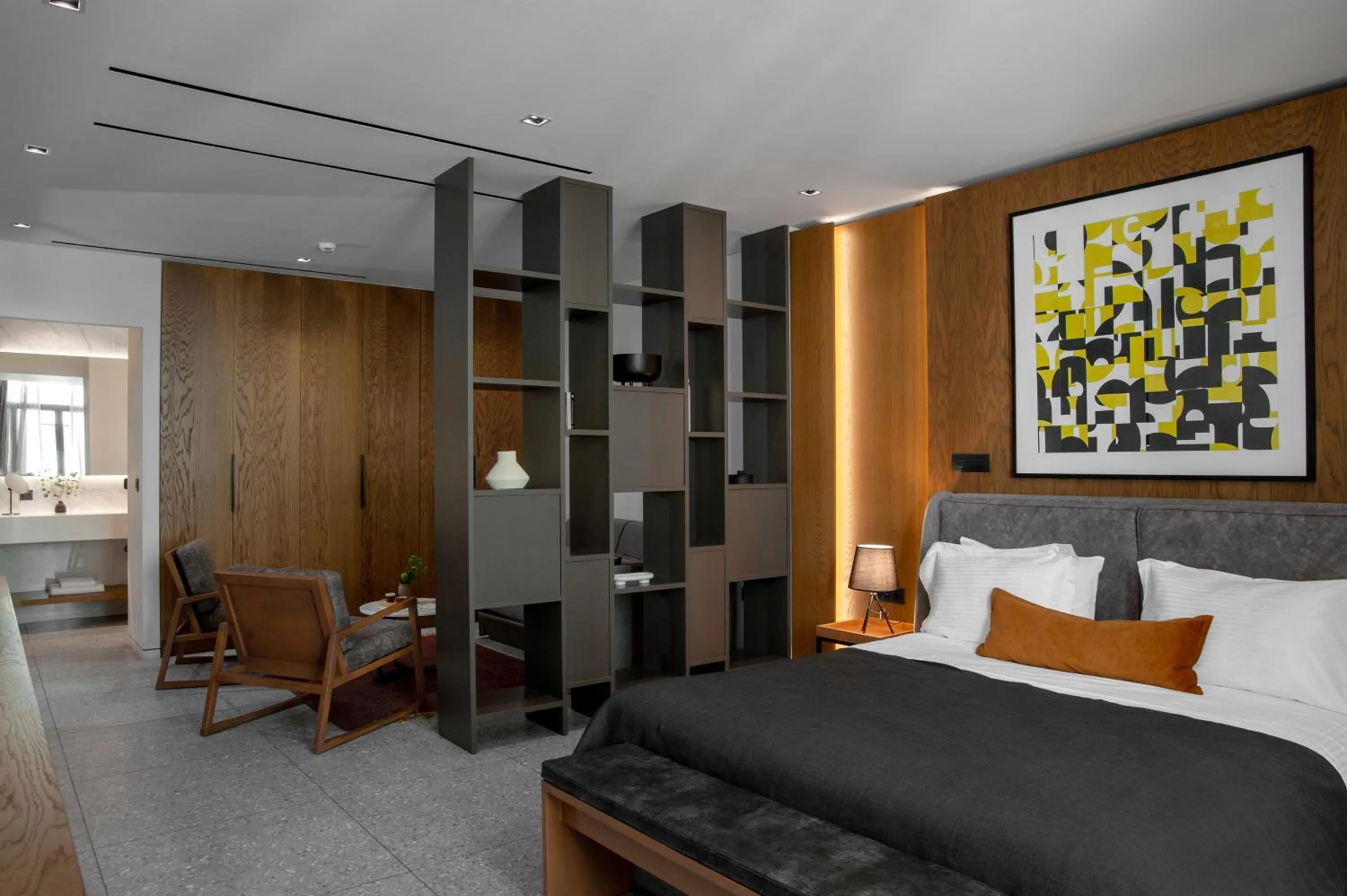 Bed in The Editor Hotel Athens