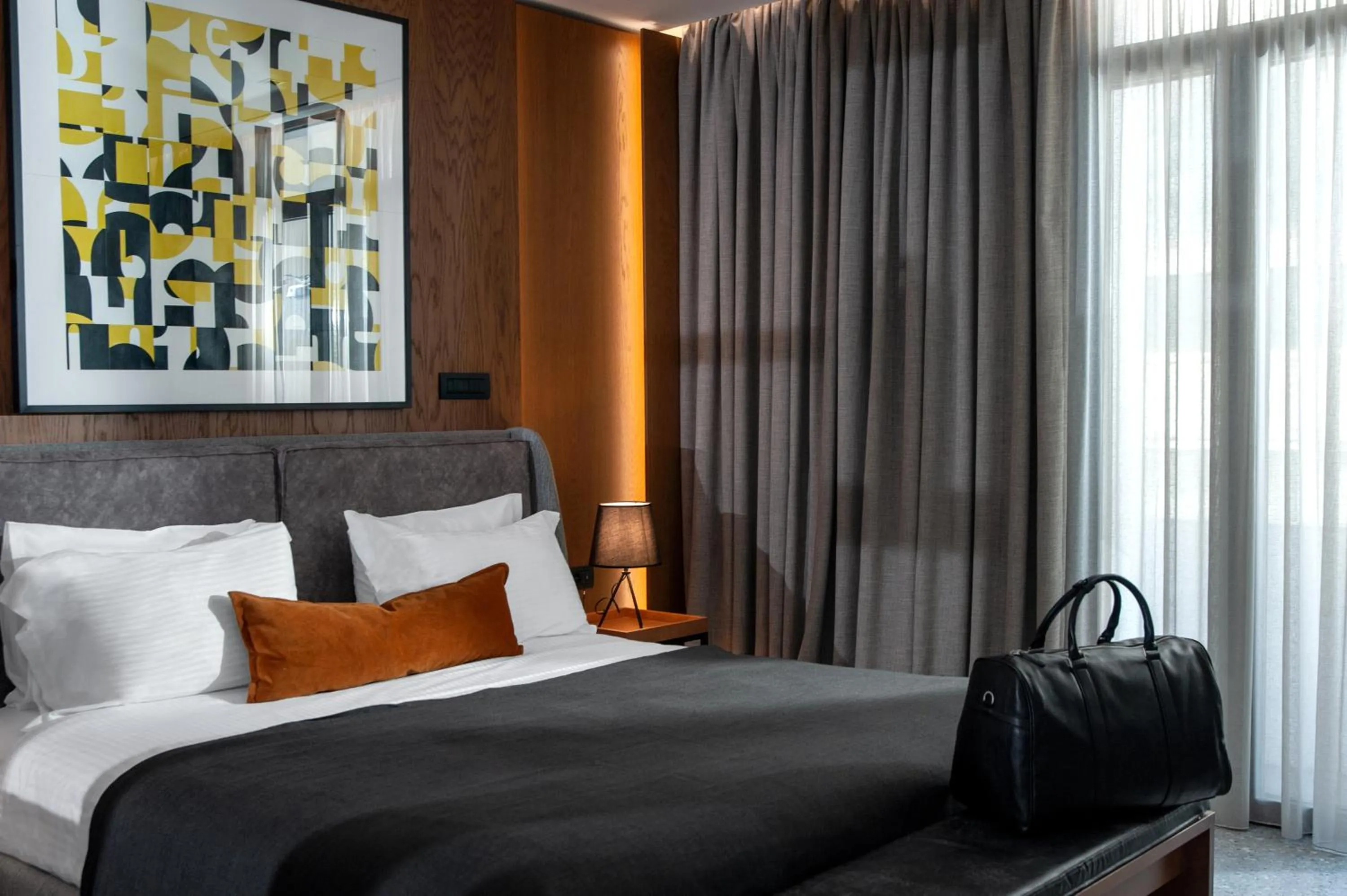 Bed in The Editor Hotel Athens