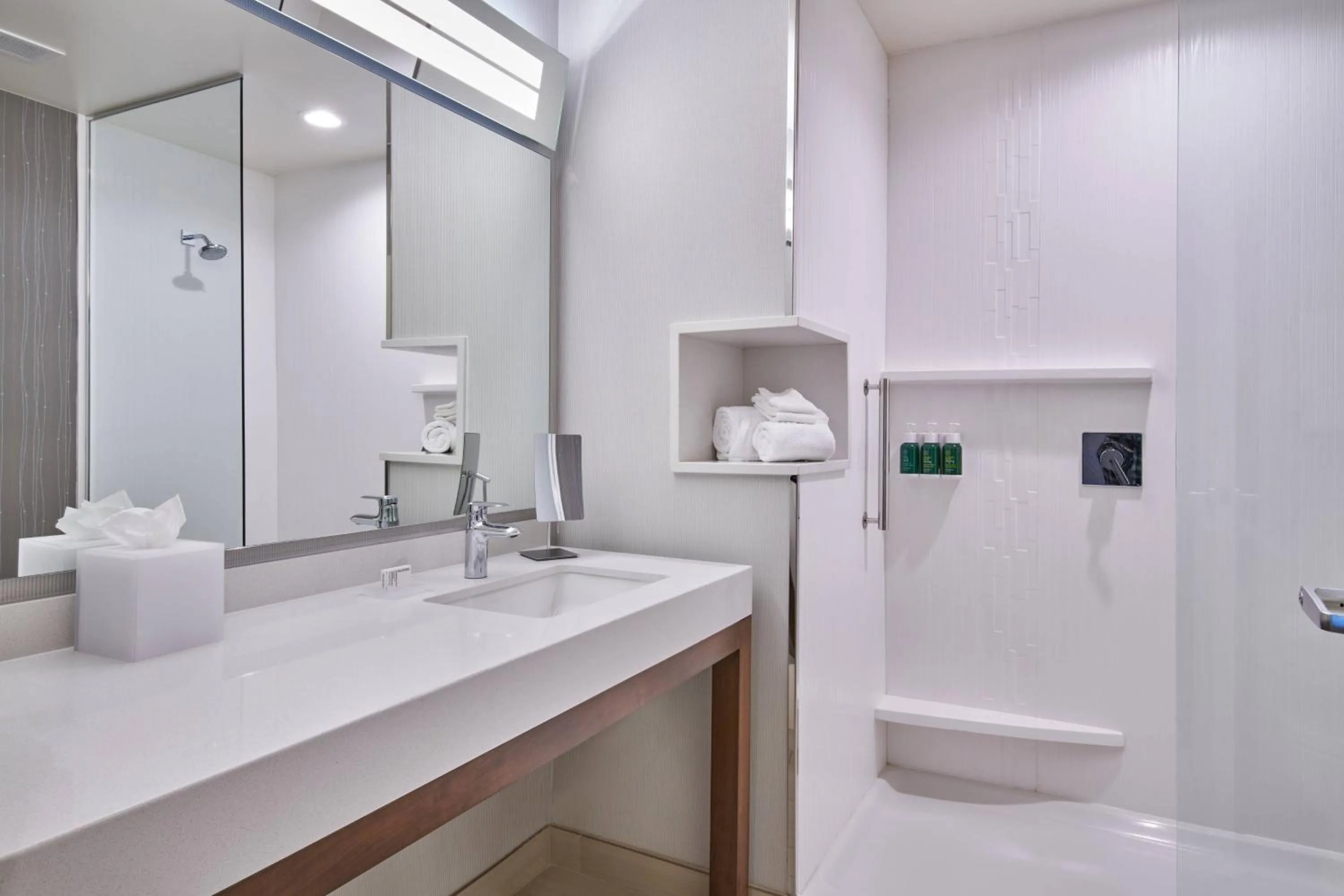 Bathroom in Courtyard by Marriott Petoskey at Victories Square