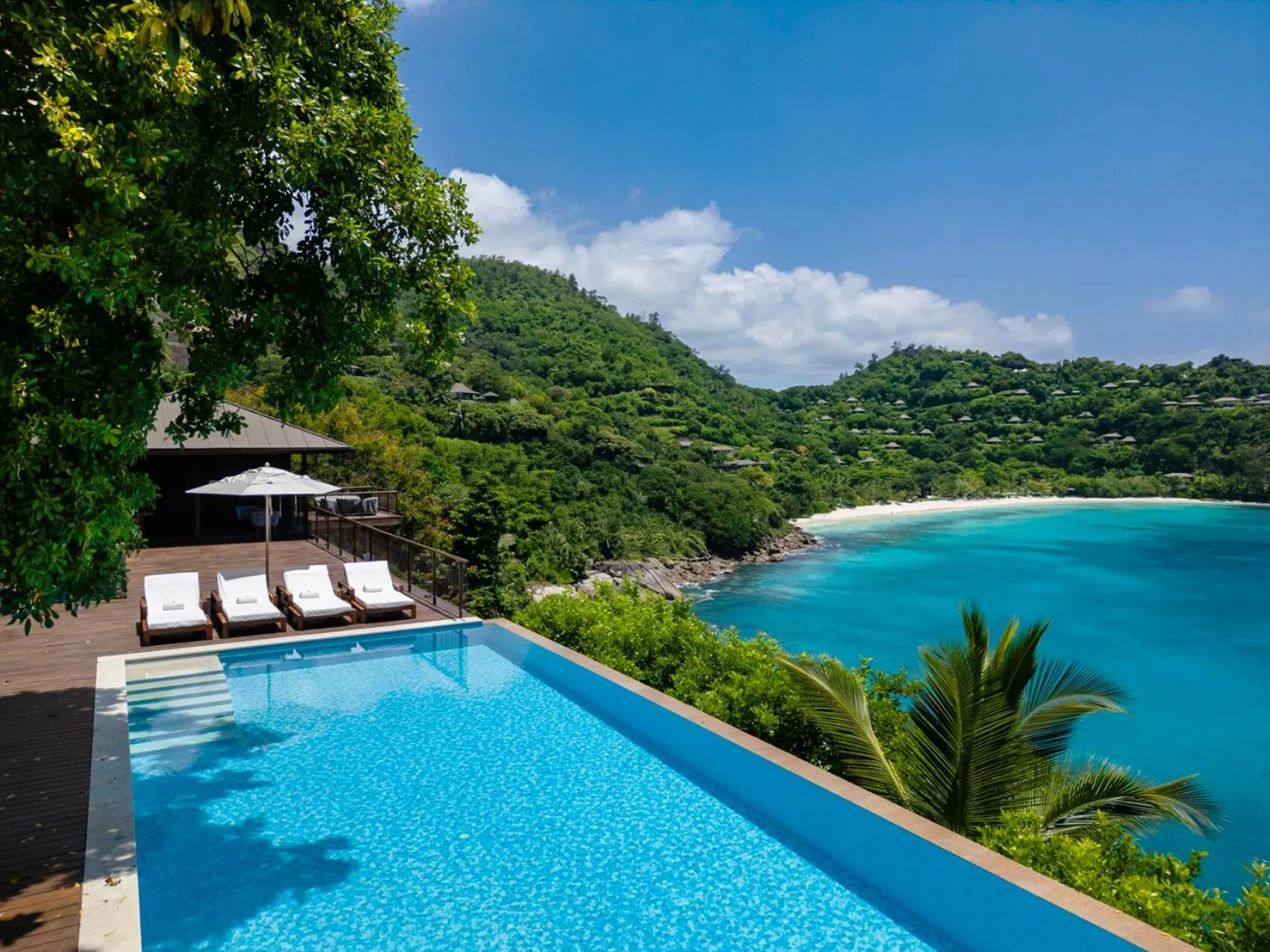 Pool view in Four Seasons Resort Seychelles