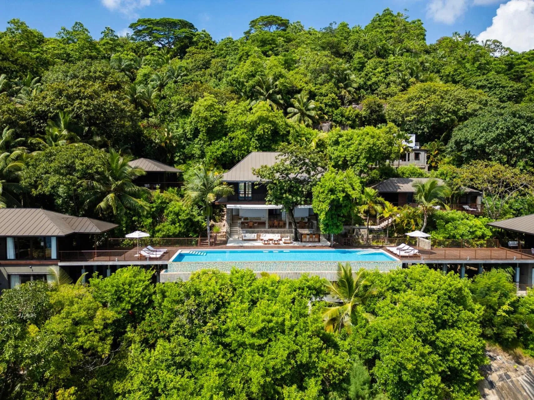 Pool view in Four Seasons Resort Seychelles