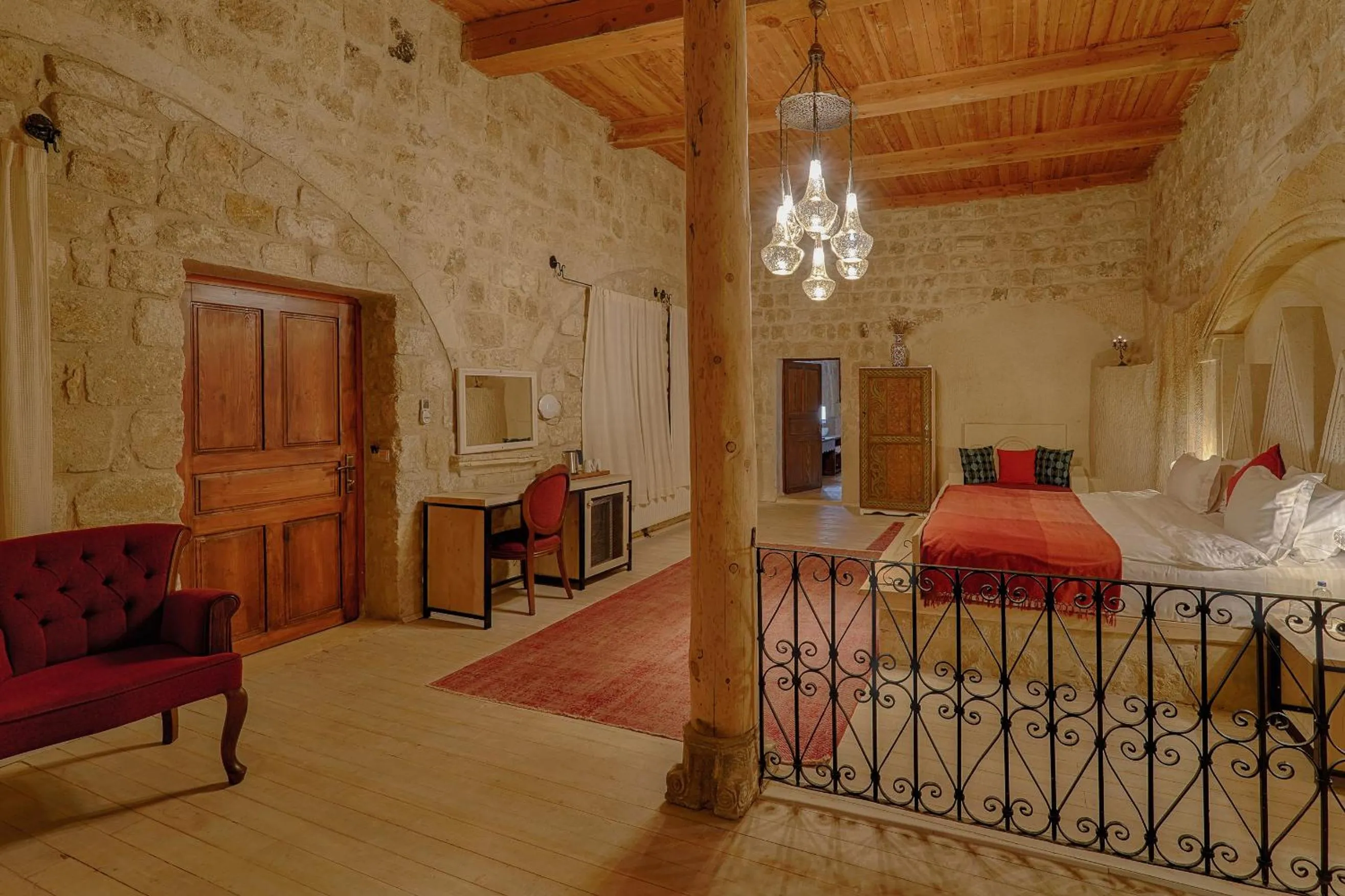 Bed in Taru Cave Suites