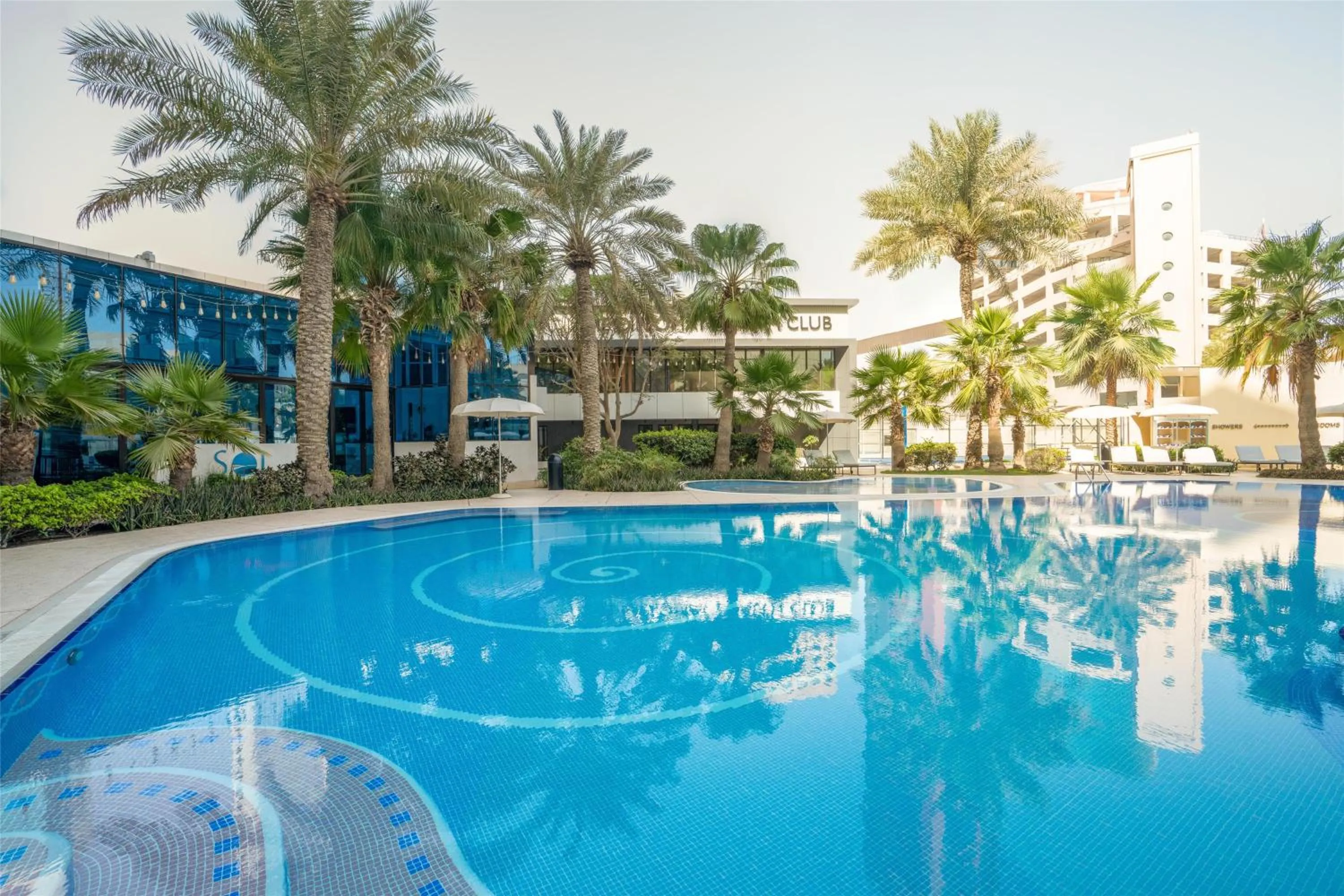 Pool view in The Diplomat Radisson Blu Hotel Residence & Spa