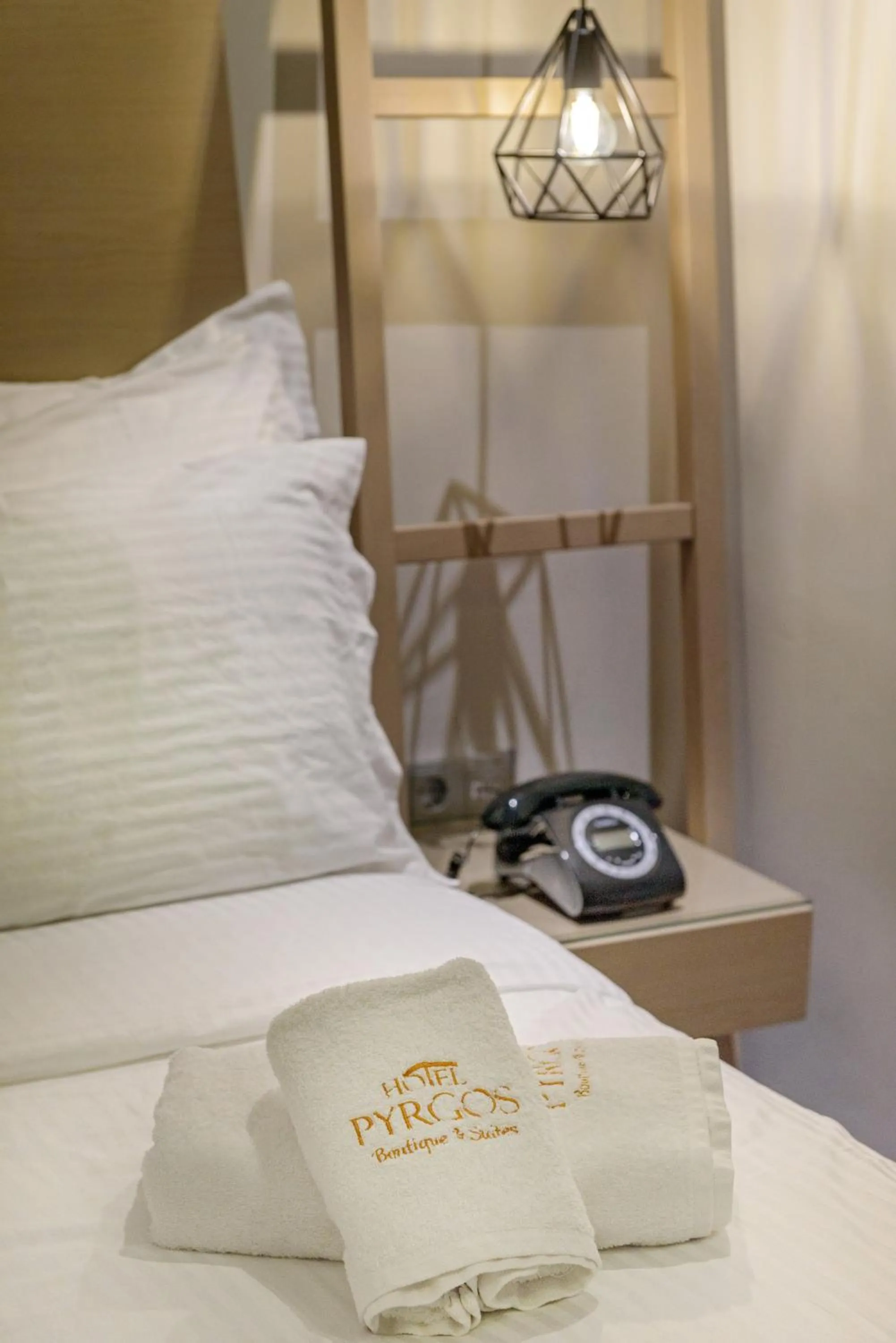 Decorative detail, Bed in Pyrgos Hotel