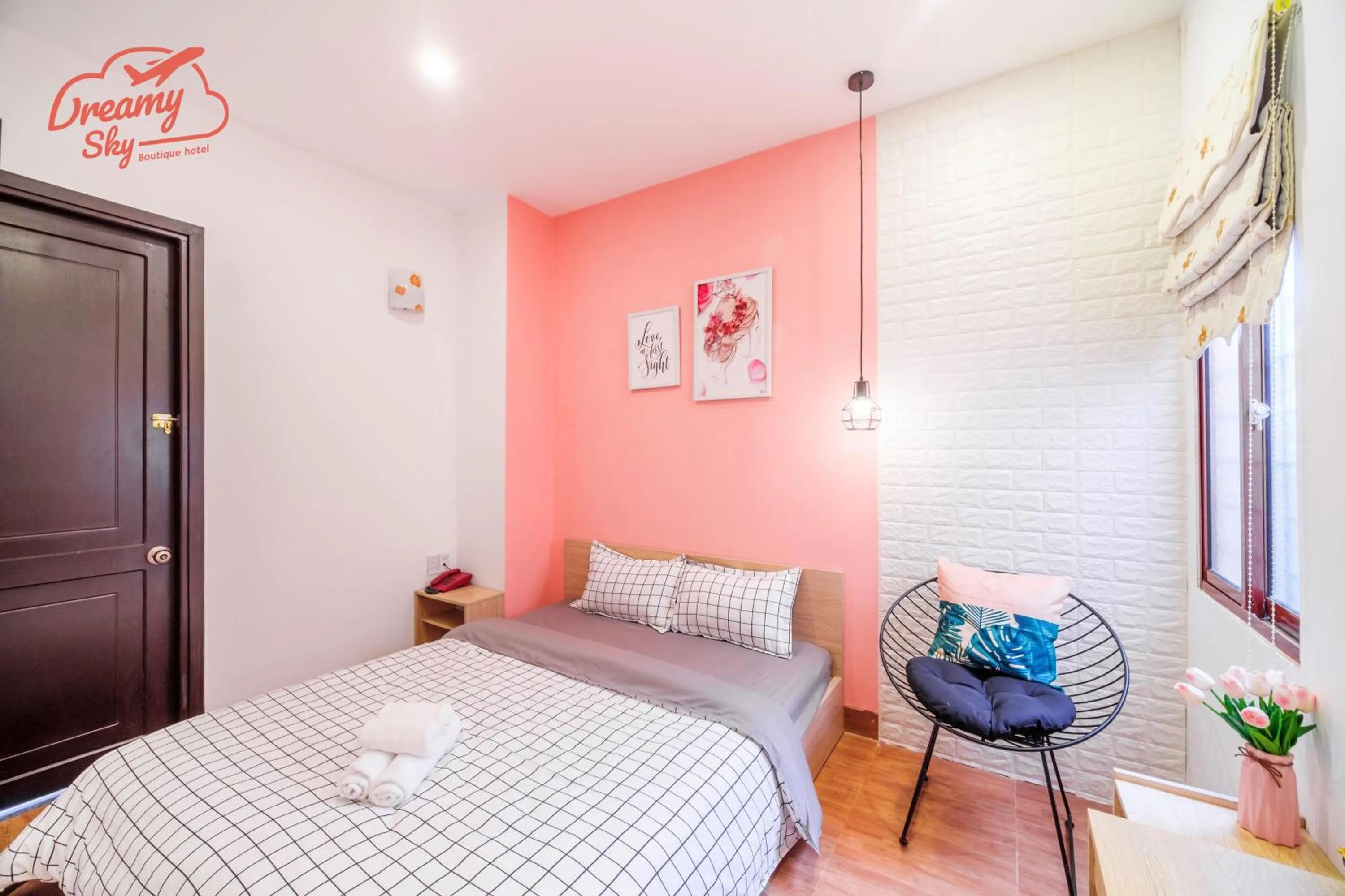 Seating area, Bed in Dreamy Sky - Airport View Boutique Hotel