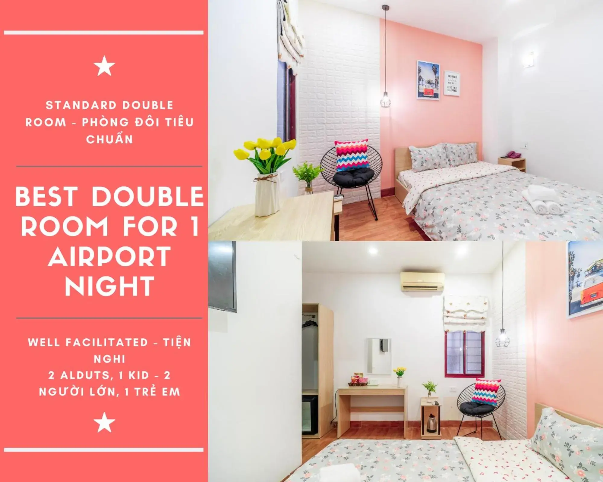 Standard Double Room in Dreamy Sky - Airport View Boutique Hotel Standard Double Room in Dreamy Sky - Airport View Boutique Hotel