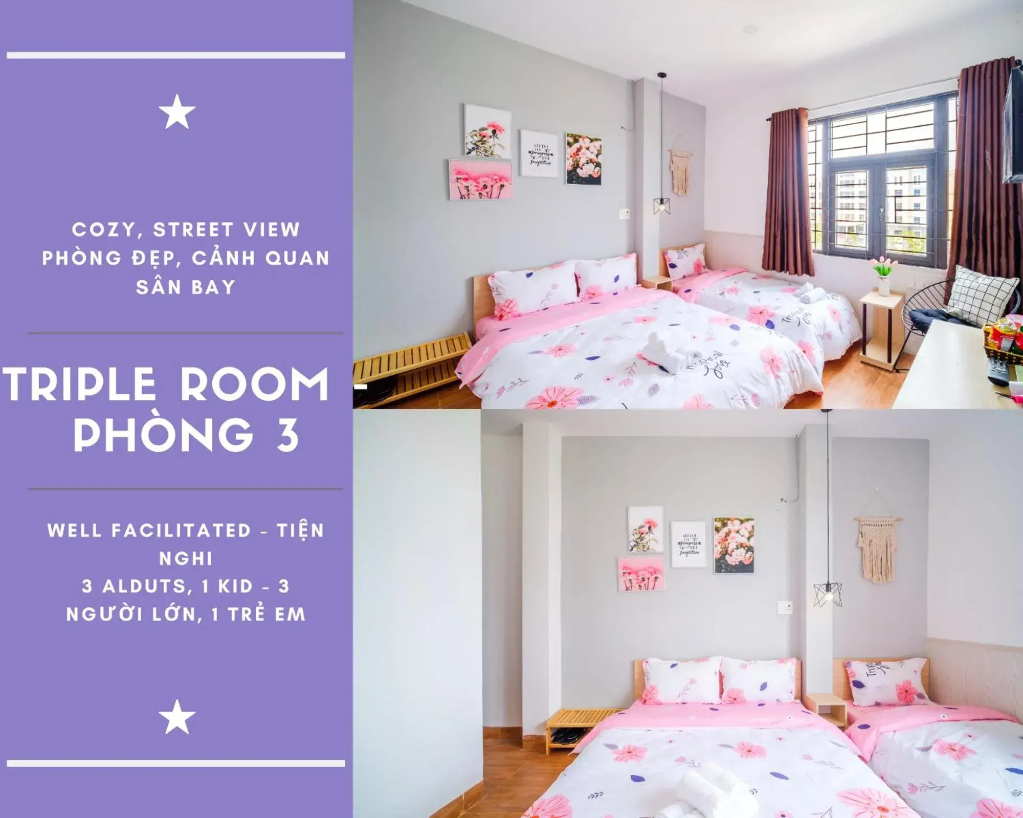 Triple Room with City View in Dreamy Sky - Airport View Boutique Hotel Triple Room with City View in Dreamy Sky - Airport View Boutique Hotel
