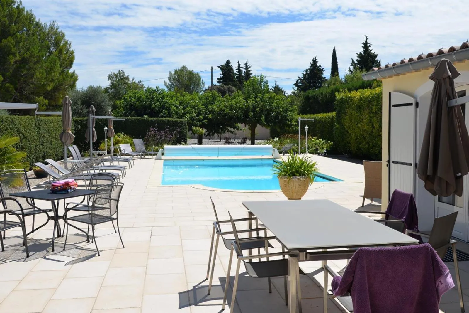Pool view in Domaine Des Écureuils