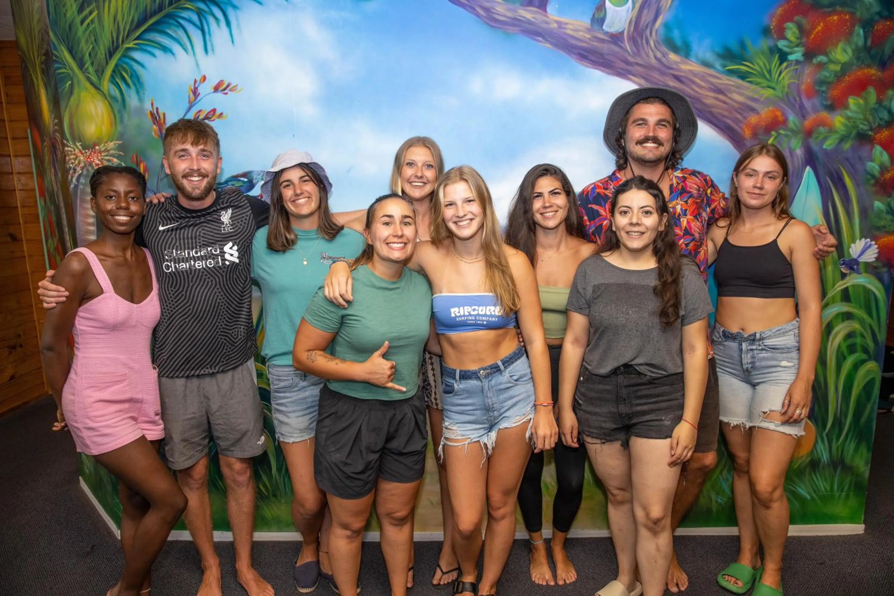 group of guests in Pacific Coast Lodge and Backpackers