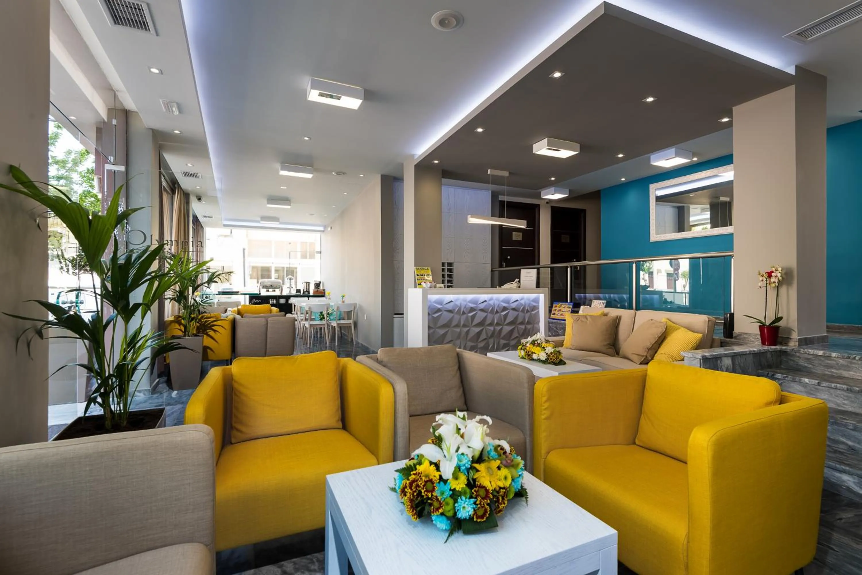 Communal lounge/ TV room in Olympia Hotel