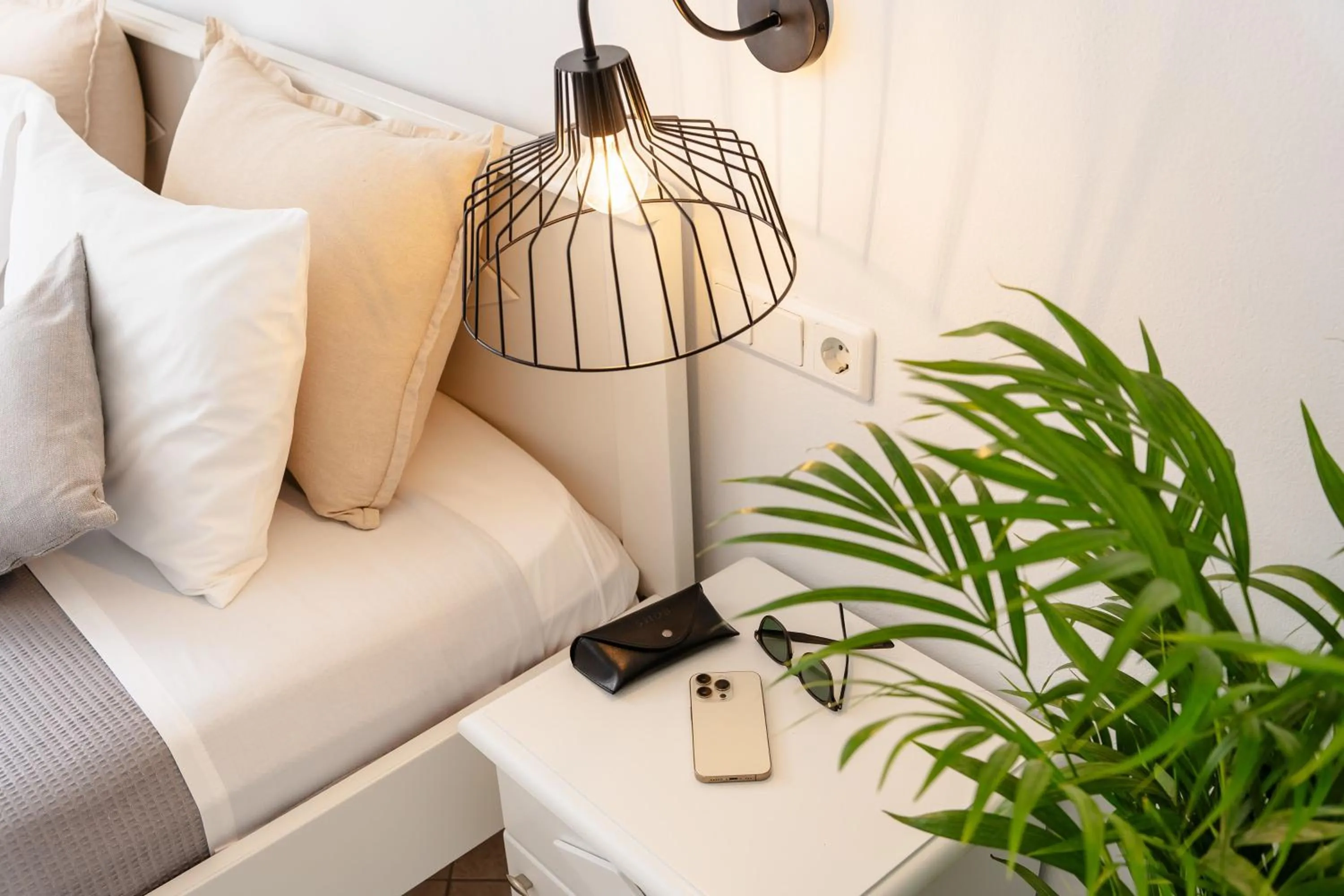 Bed in Erato Inn Naxos