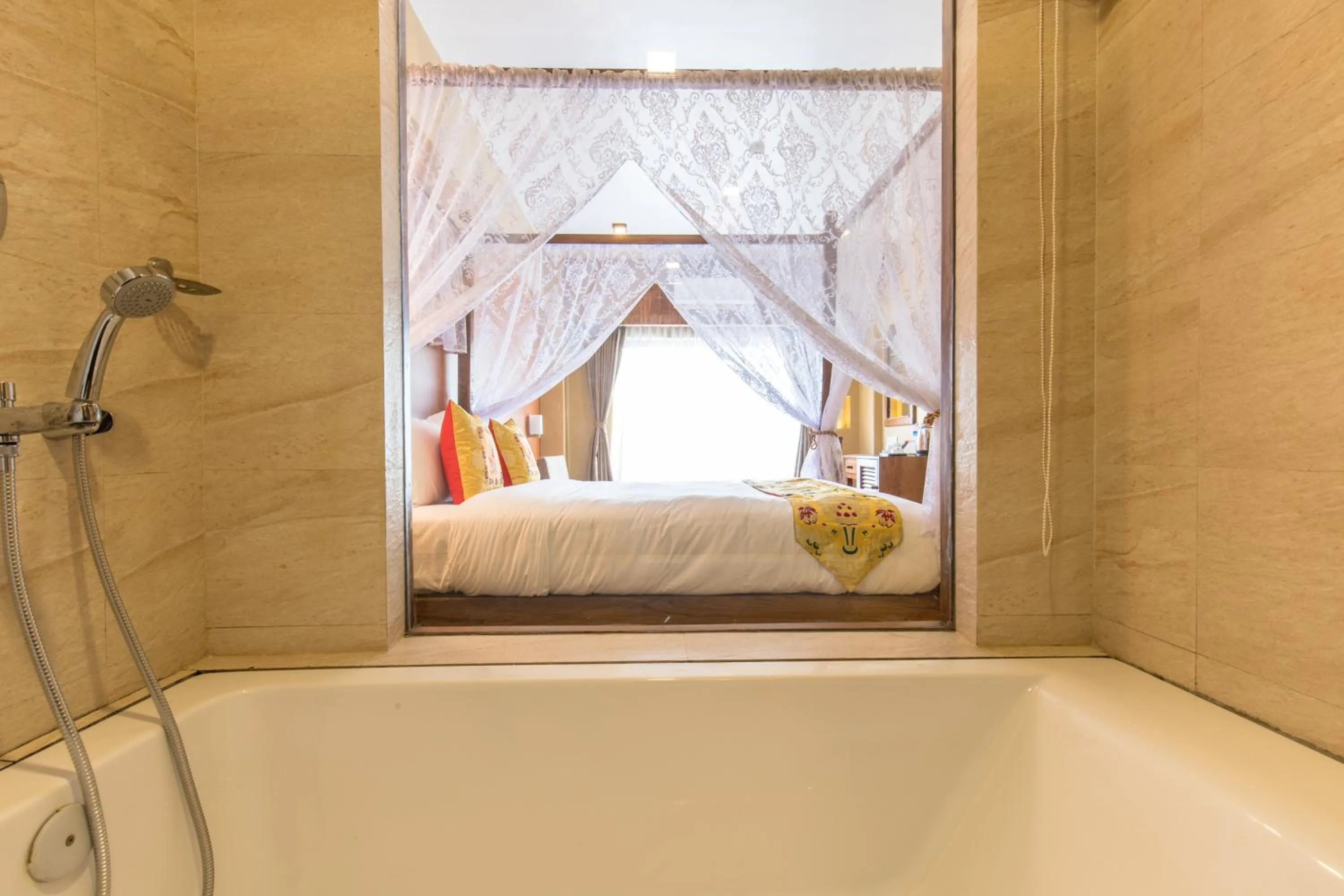 Bed in Hotel Mala Pokhara