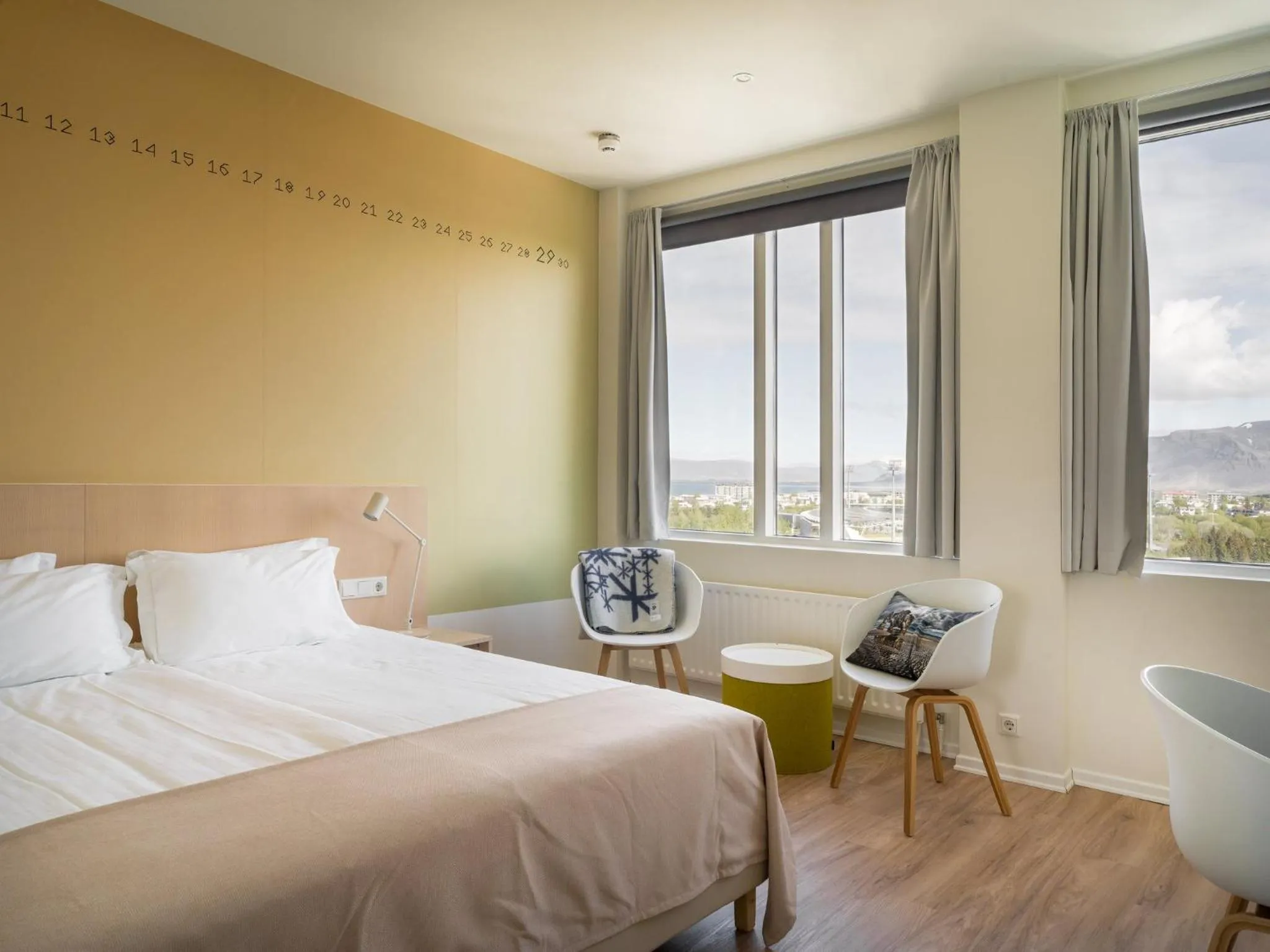 Bedroom, Bed in Reykjavik Lights Hotel by Keahotels