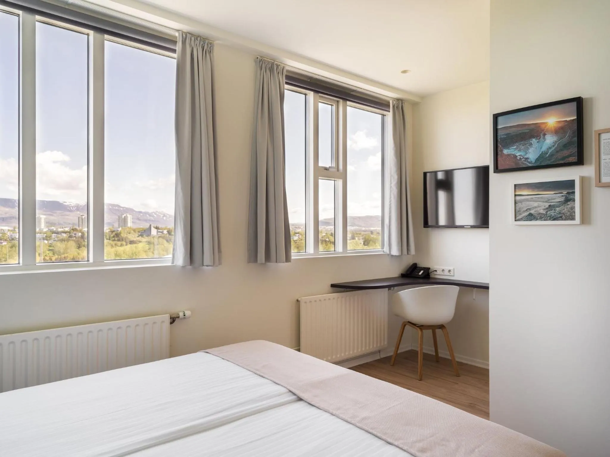 Bedroom, Bed in Reykjavik Lights Hotel by Keahotels