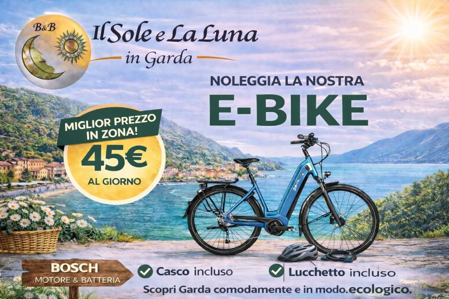 Cycling in Il Sole e la Luna B&B in Garda