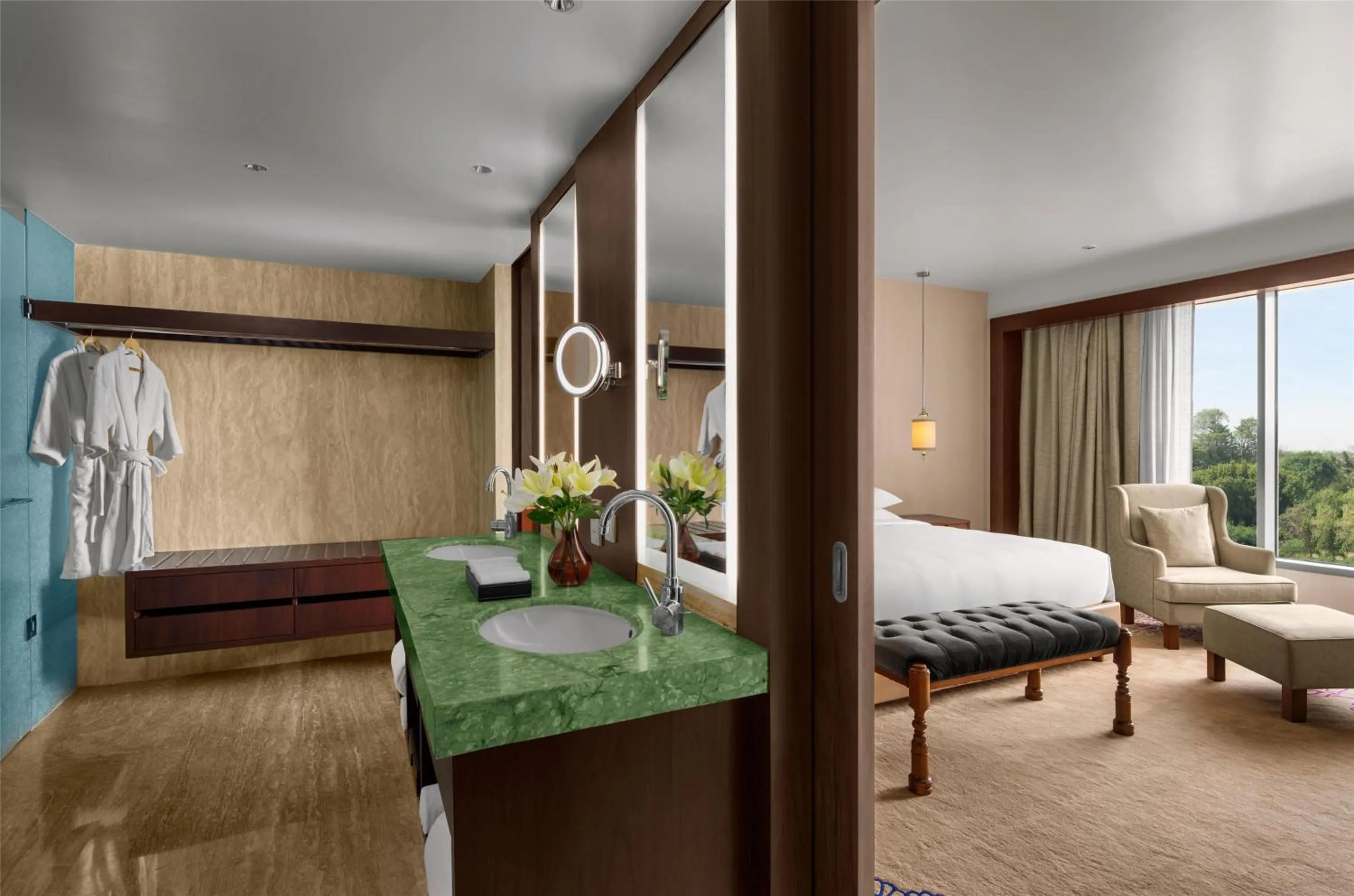 Bathroom, Bed in Park Hyatt Chennai