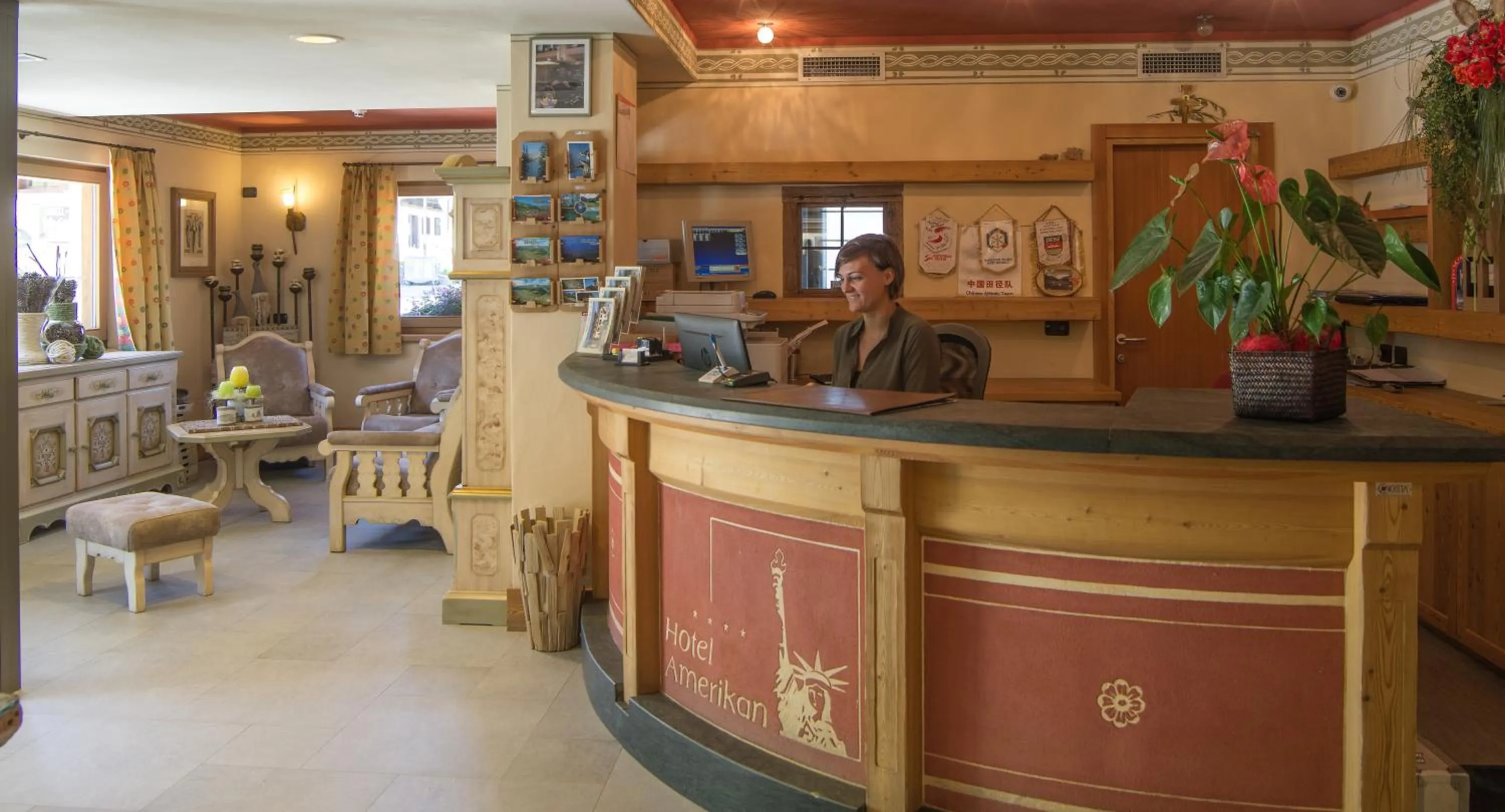 Lobby or reception in Hotel Amerikan