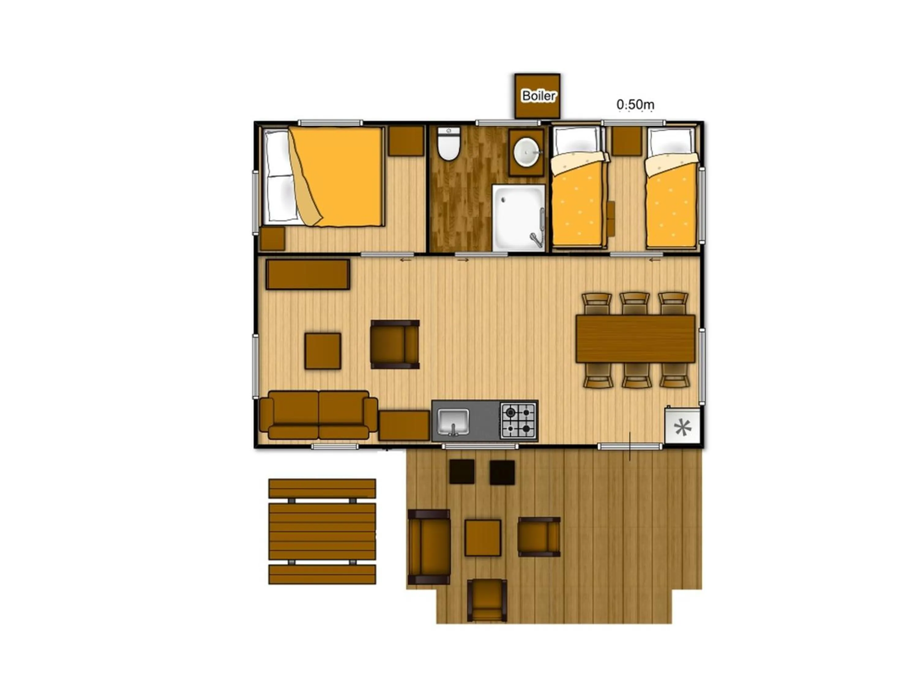 Floor plan in Glamping Can Bora Lodges