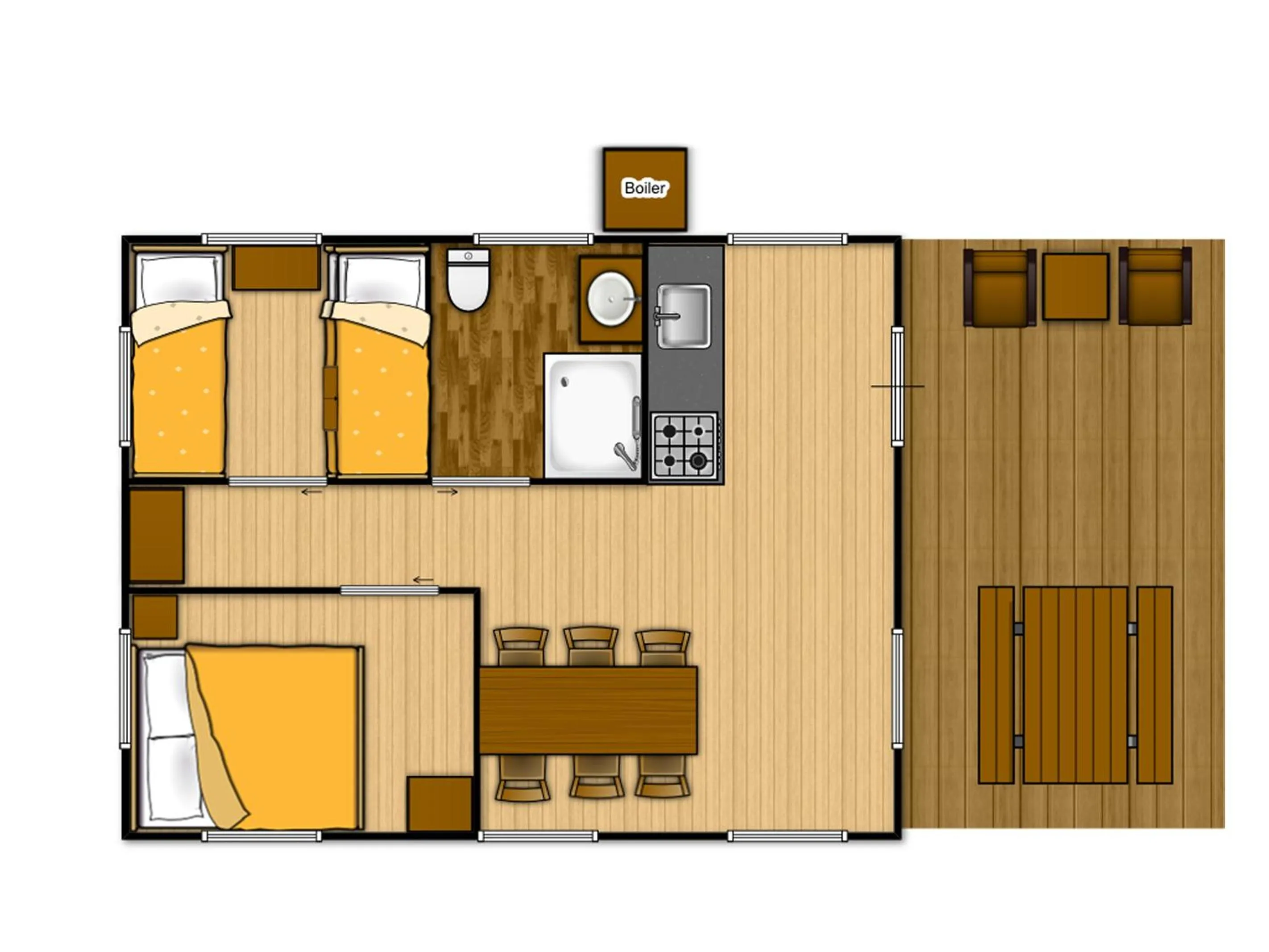 Floor plan in Glamping Can Bora Lodges