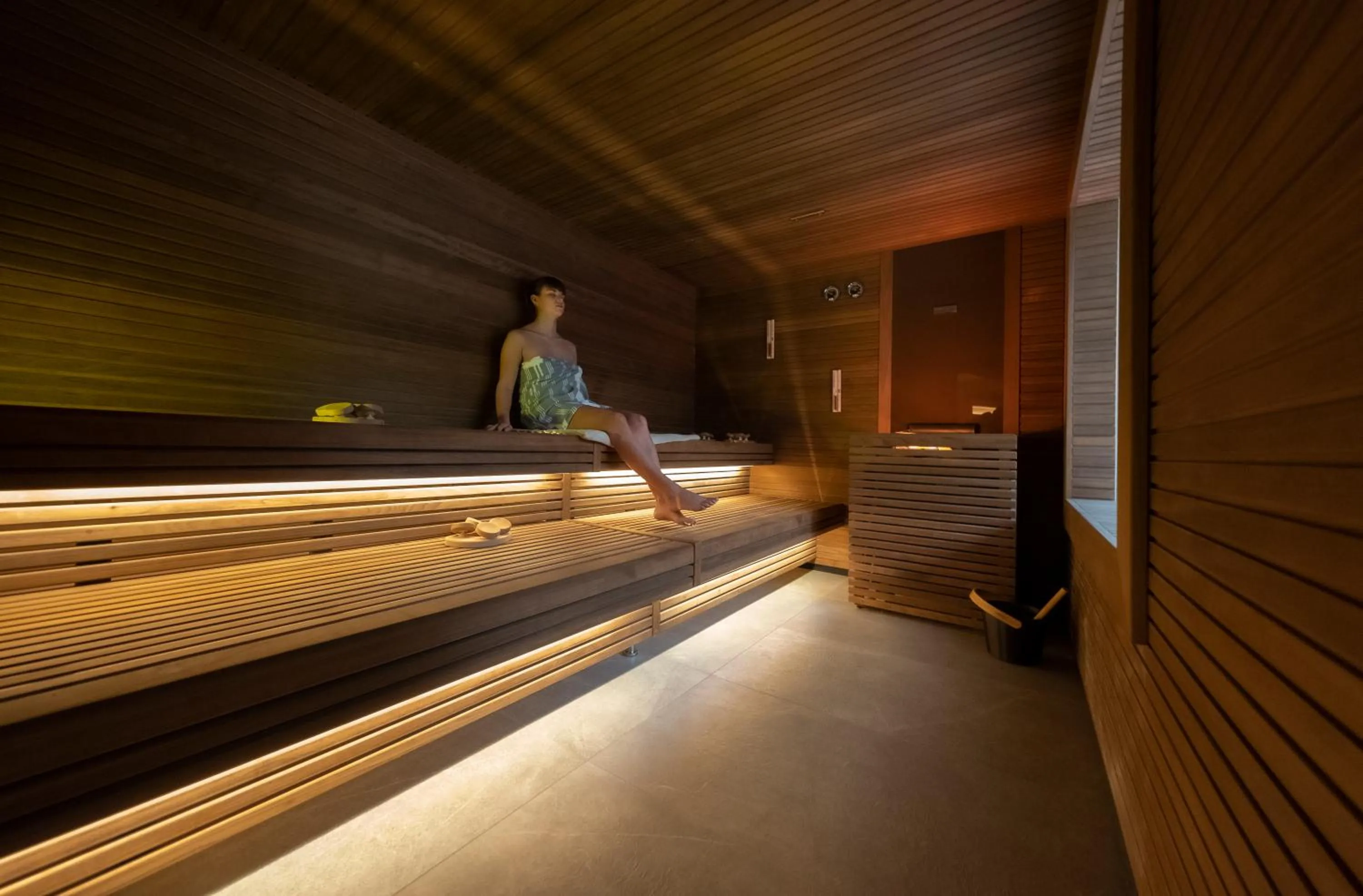 Sauna in La Roccia Wellness Hotel
